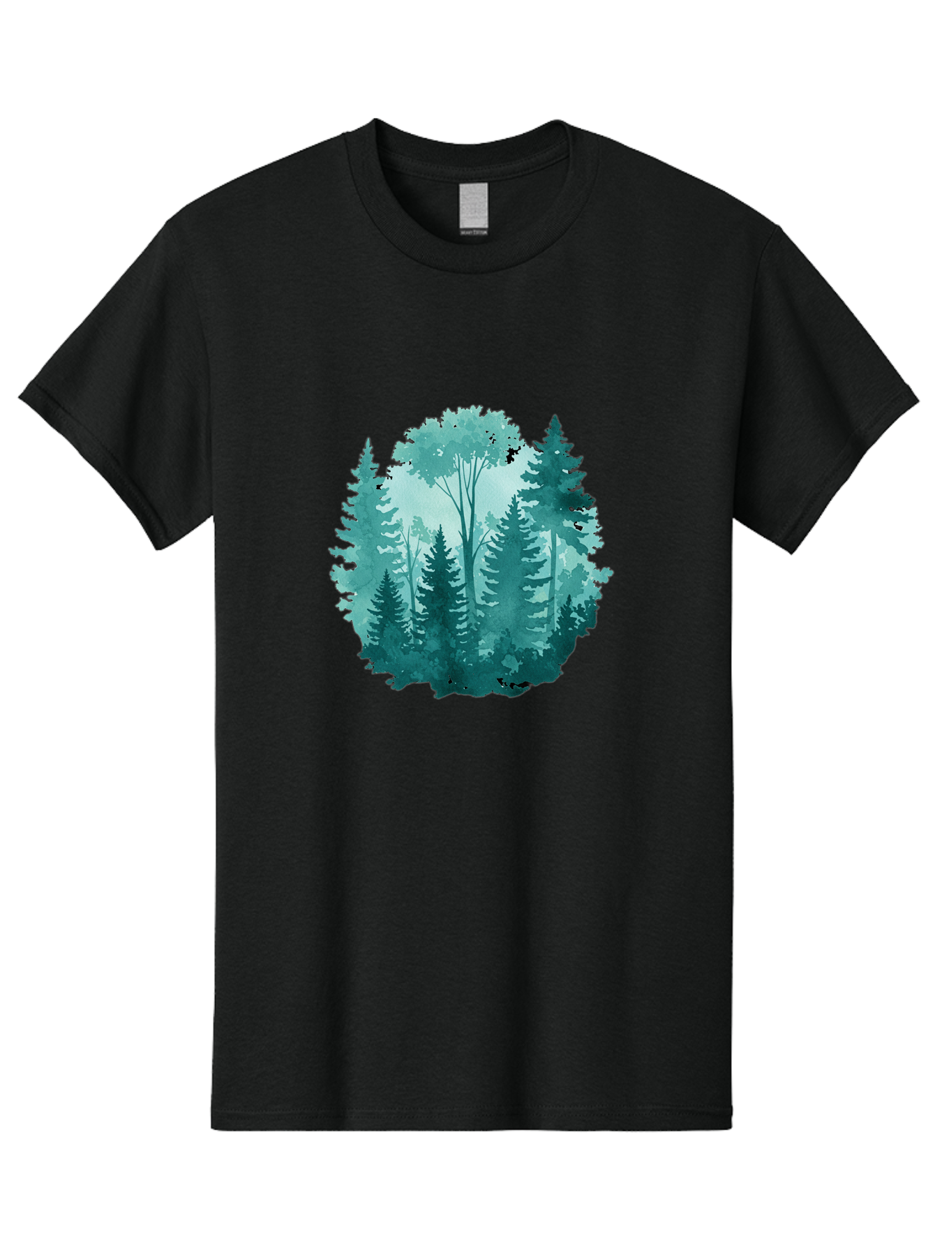 Watercolor-Forest Men'S Graphic Tee, 100% Cotton, Comfortable Casual Summer Wear, Machine Washable, Vintage Camera, Old Camera, Antique Camera, Black Camera, Classic Photography, Photography Equipment, Nostalgic Device, Film Camera, Camera Art Bal586