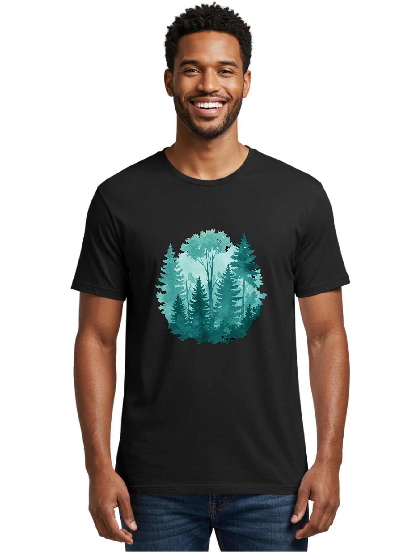 Watercolor-Forest Men'S Graphic Tee, 100% Cotton, Comfortable Casual Summer Wear, Machine Washable, Vintage Camera, Old Camera, Antique Camera, Black Camera, Classic Photography, Photography Equipment, Nostalgic Device, Film Camera, Camera Art Bal586 30