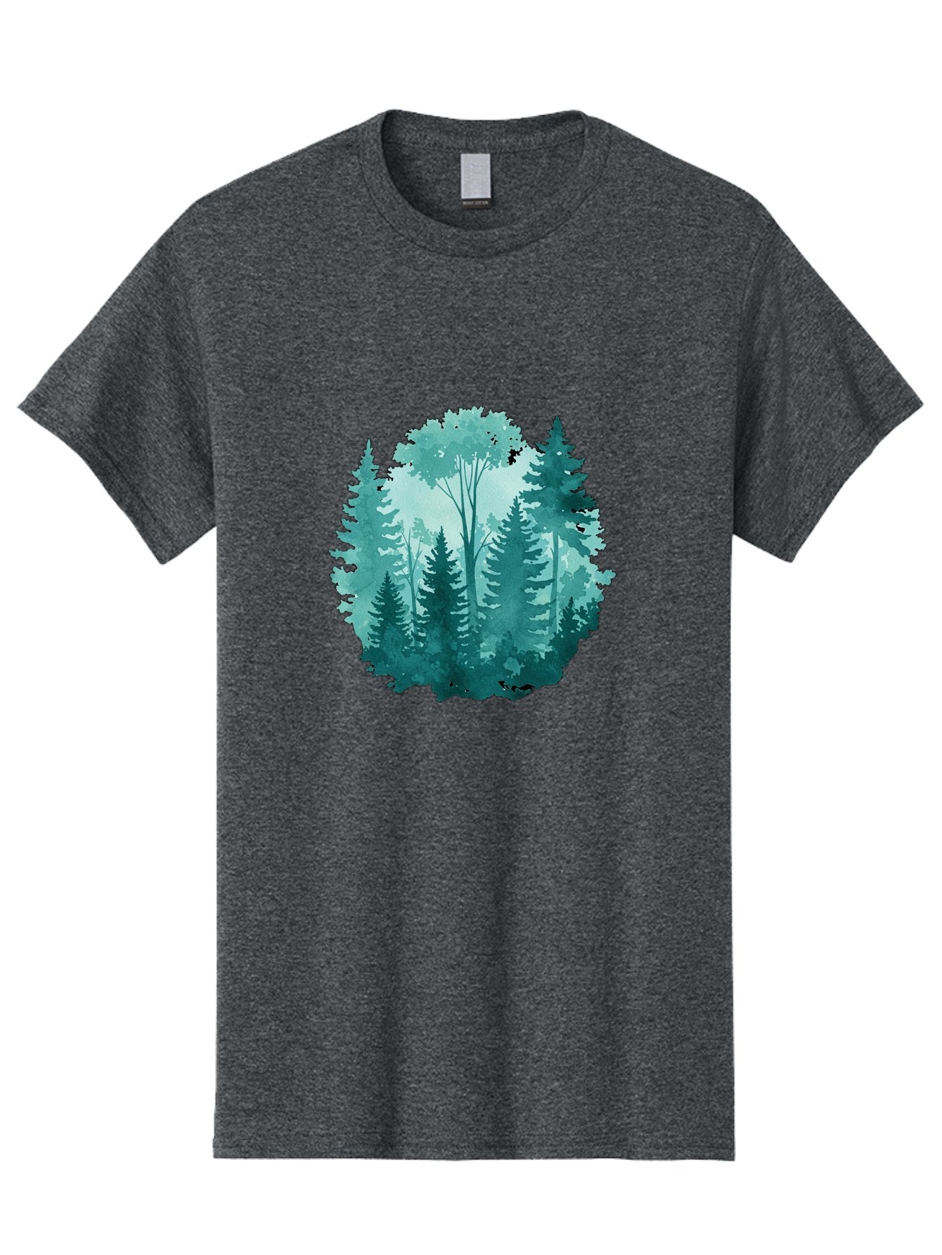 Watercolor-Forest Men'S Graphic Tee, 100% Cotton, Comfortable Casual Summer Wear, Machine Washable, Vintage Camera, Old Camera, Antique Camera, Black Camera, Classic Photography, Photography Equipment, Nostalgic Device, Film Camera, Camera Art Bal586