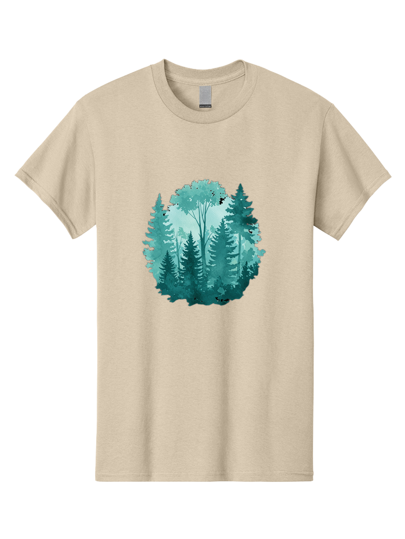 Watercolor-Forest Men'S Graphic Tee, 100% Cotton, Comfortable Casual Summer Wear, Machine Washable, Vintage Camera, Old Camera, Antique Camera, Black Camera, Classic Photography, Photography Equipment, Nostalgic Device, Film Camera, Camera Art Bal586