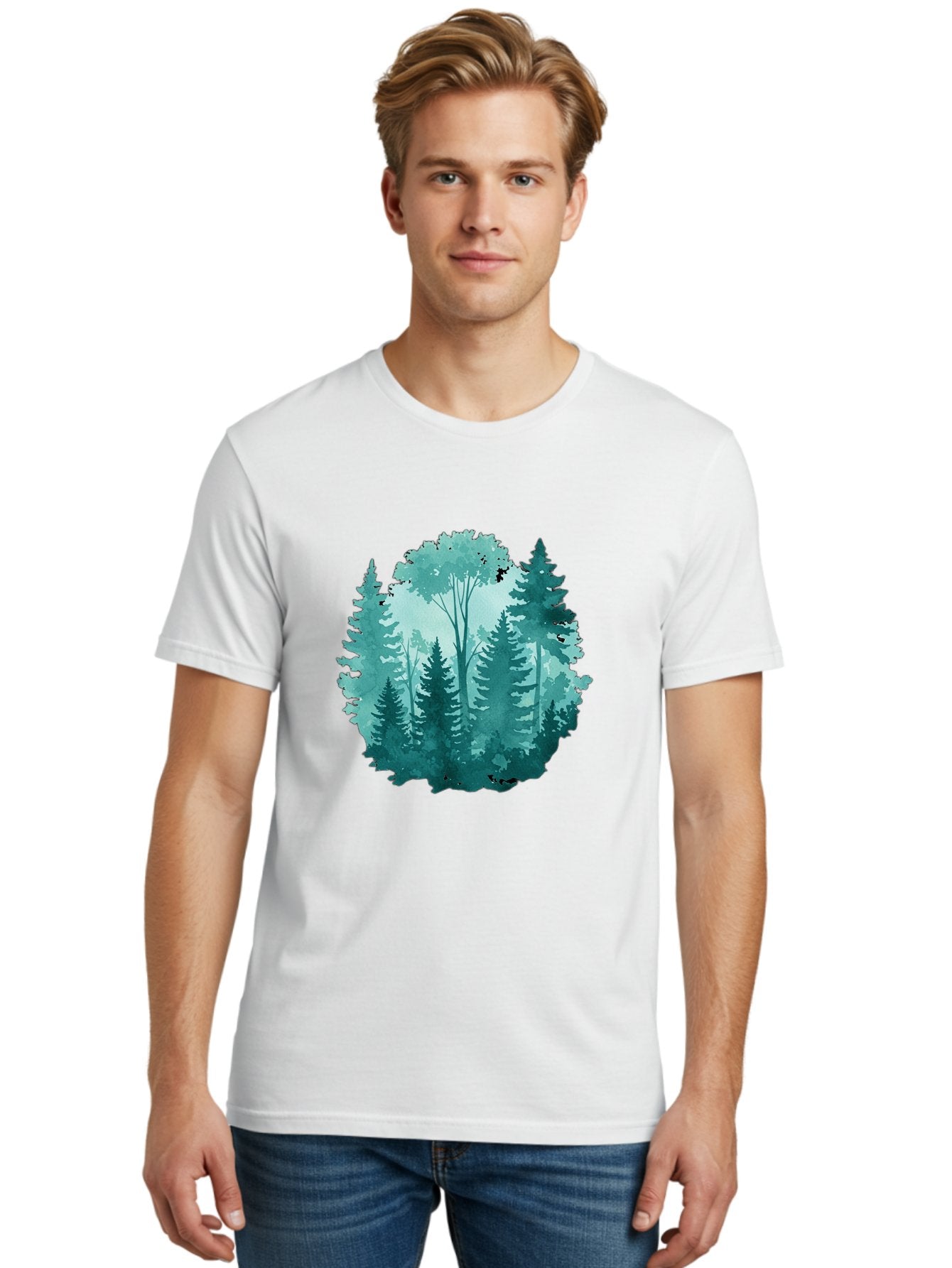 Watercolor-Forest Men'S Graphic Tee, 100% Cotton, Comfortable Casual Summer Wear, Machine Washable, Vintage Camera, Old Camera, Antique Camera, Black Camera, Classic Photography, Photography Equipment, Nostalgic Device, Film Camera, Camera Art Bal586 16