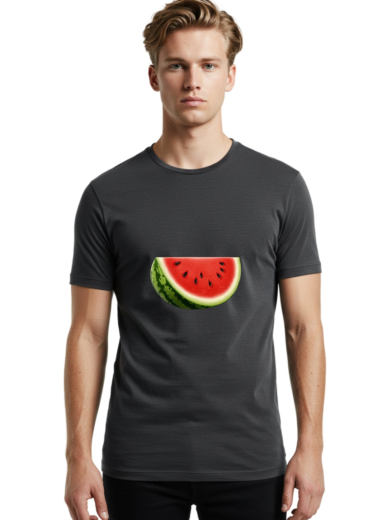 Watermelon-Slice-4 Men'S Graphic Tee, 100% Cotton, Comfortable Casual Summer Wear, Machine Washable, Vintage Camera, Old Camera, Antique Camera, Black Camera, Classic Photography, Photography Equipment, Nostalgic Device, Film Camera, Bal593 16