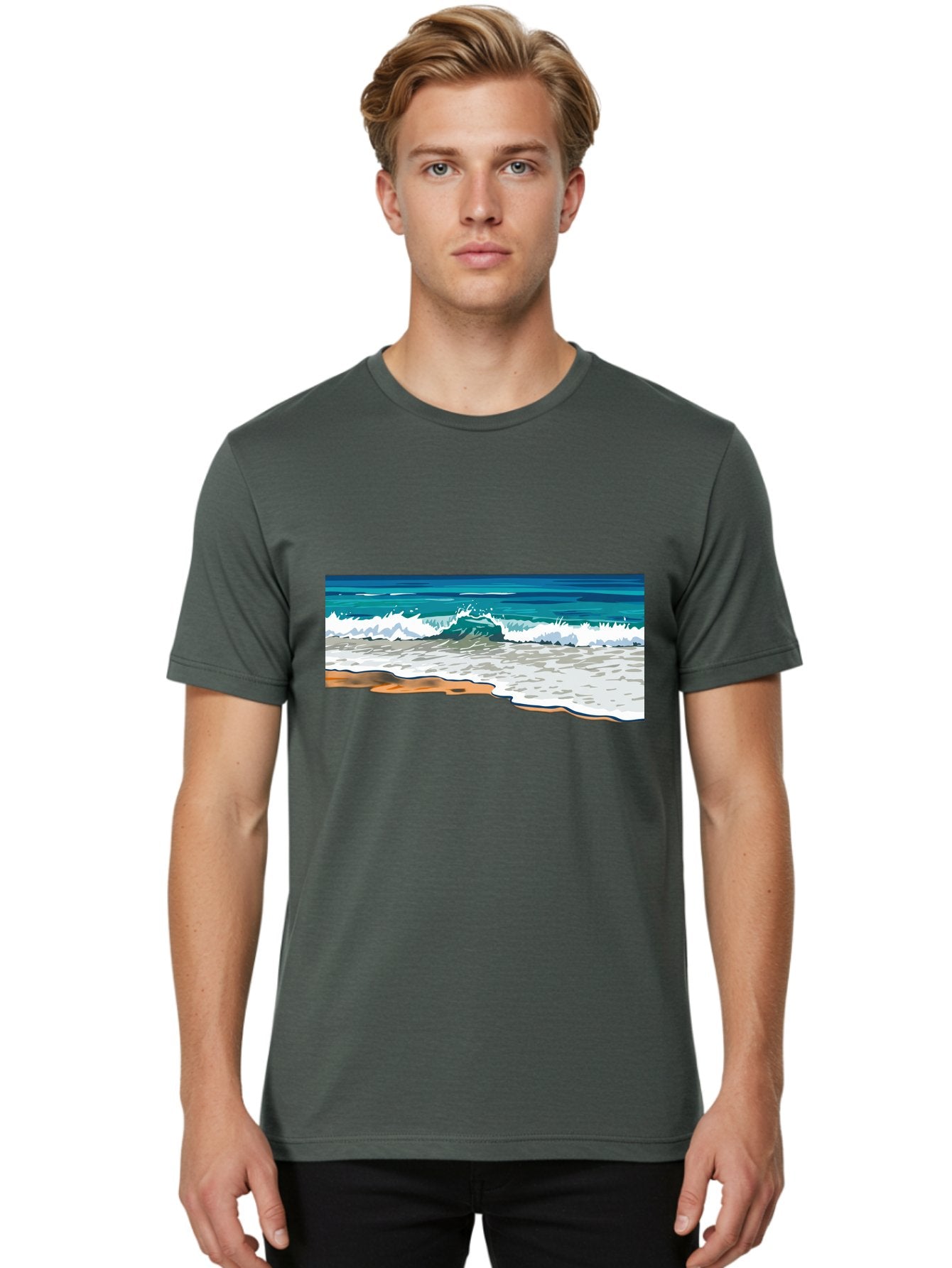 Waves-Crashing-On-Shore Men'S Graphic Tee, 100% Cotton, Comfortable Casual Summer Wear, Machine Washable, Vintage Camera, Old Camera, Antique Camera, Black Camera, Classic Photography, Photography Equipment, Nostalgic Device, Film Camera, Bal600 17