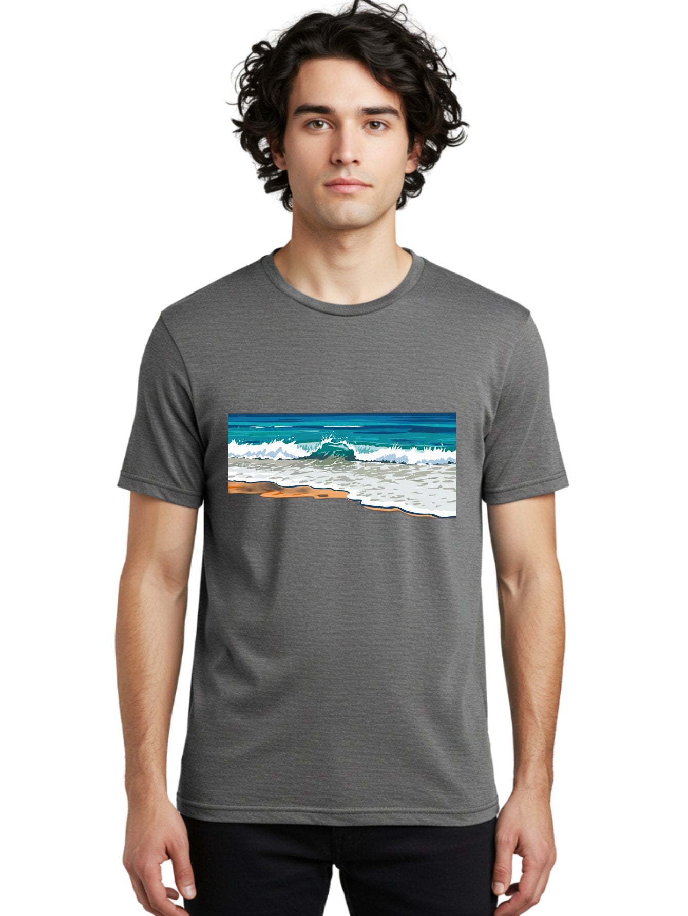 Waves-Crashing-On-Shore Men'S Graphic Tee, 100% Cotton, Comfortable Casual Summer Wear, Machine Washable, Vintage Camera, Old Camera, Antique Camera, Black Camera, Classic Photography, Photography Equipment, Nostalgic Device, Film Camera, Bal600 25