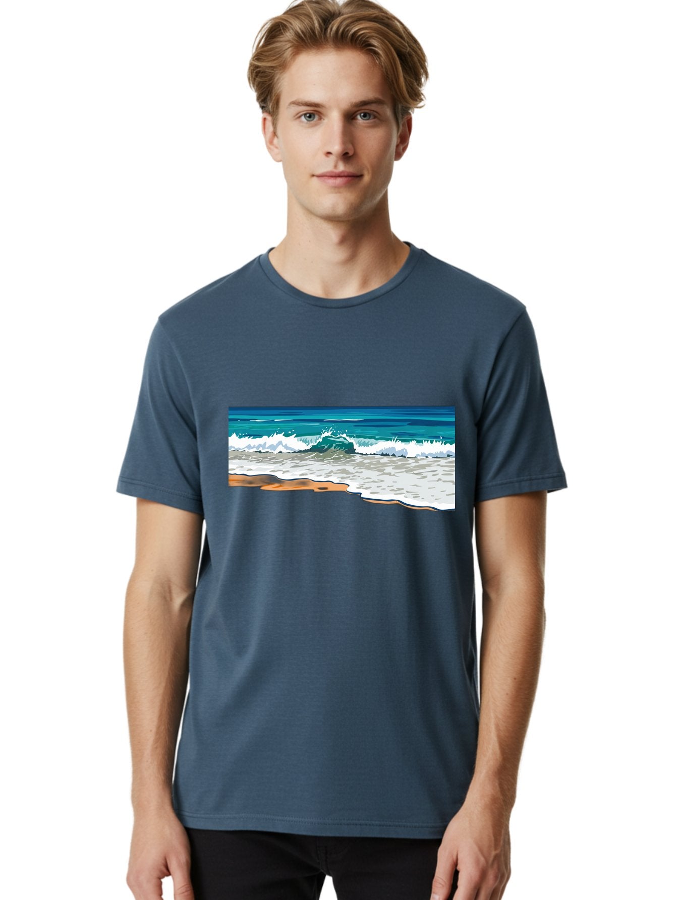 Waves-Crashing-On-Shore Men'S Graphic Tee, 100% Cotton, Comfortable Casual Summer Wear, Machine Washable, Vintage Camera, Old Camera, Antique Camera, Black Camera, Classic Photography, Photography Equipment, Nostalgic Device, Film Camera, Bal600 19
