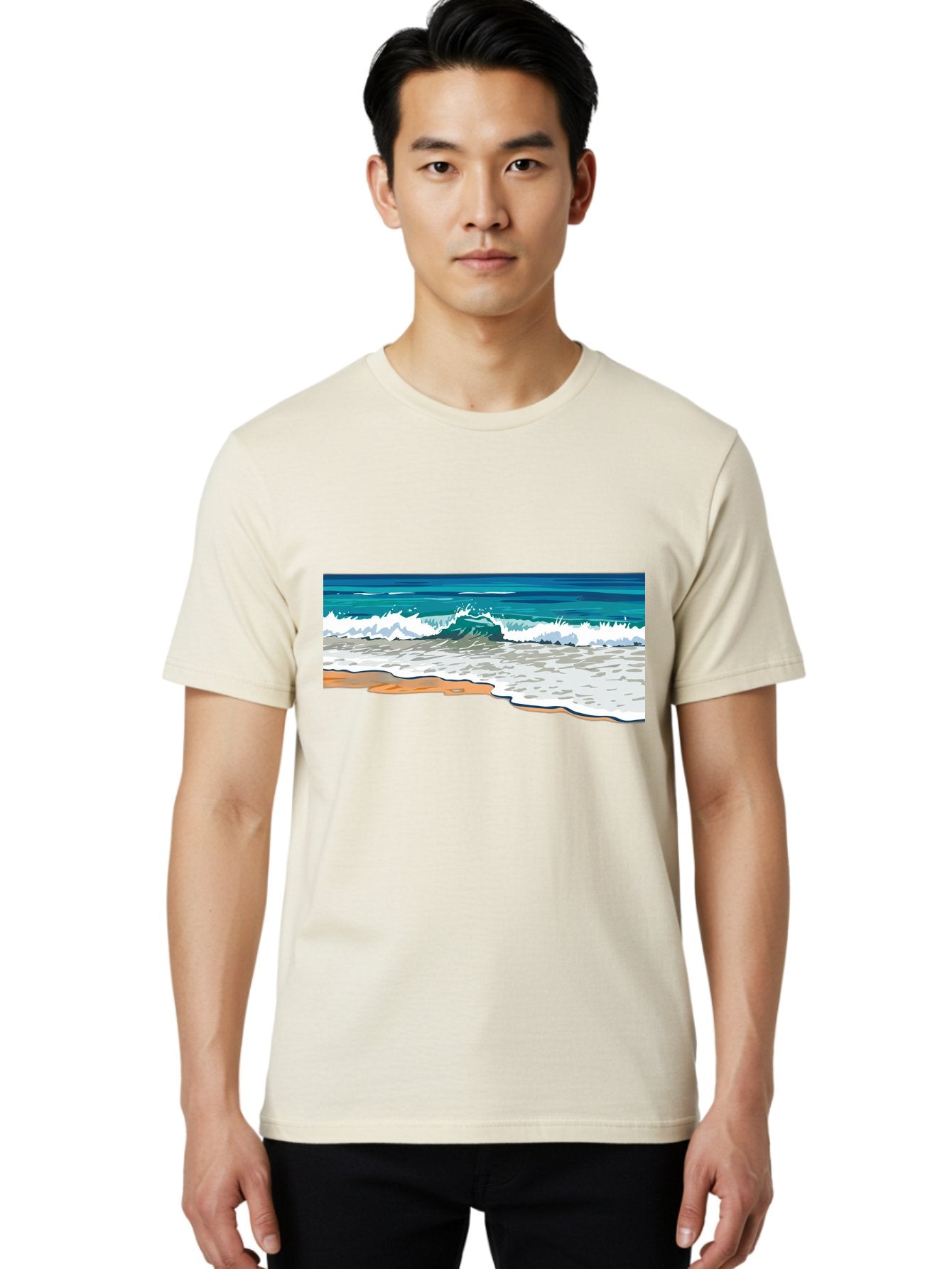 Waves-Crashing-On-Shore Men'S Graphic Tee, 100% Cotton, Comfortable Casual Summer Wear, Machine Washable, Vintage Camera, Old Camera, Antique Camera, Black Camera, Classic Photography, Photography Equipment, Nostalgic Device, Film Camera, Bal600 26