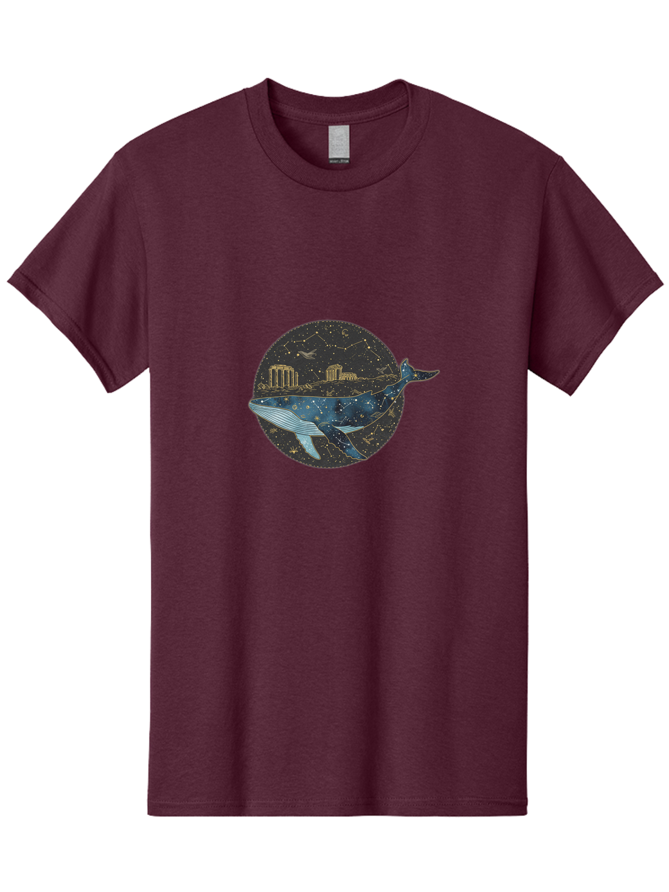 Whale-Constellation Men'S Graphic Tee, 100% Cotton, Comfortable Casual Summer Wear, Machine Washable, Vintage Camera, Old Camera, Antique Camera, Black Camera, Classic Photography, Photography Equipment, Nostalgic Device, Film Camera, Bal601