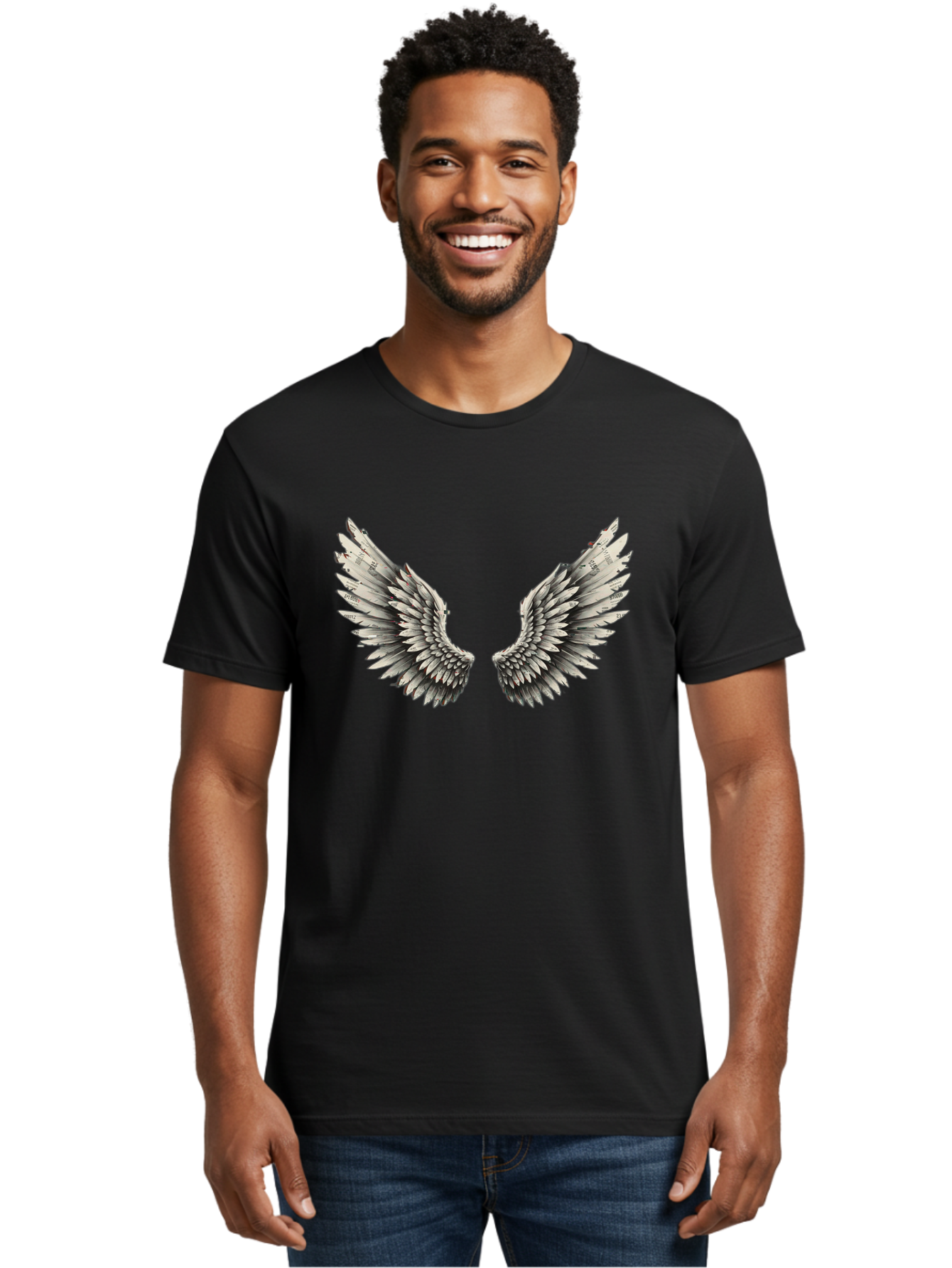 White-Wings-1 Men'S Graphic Tee, 100% Cotton, Comfortable Casual Summer Wear, Machine Washable, Vintage Camera, Old Camera, Antique Camera, Black Camera, Classic Photography, Photography Equipment, Nostalgic Device, Film Camera, Camera Art Bal613 24