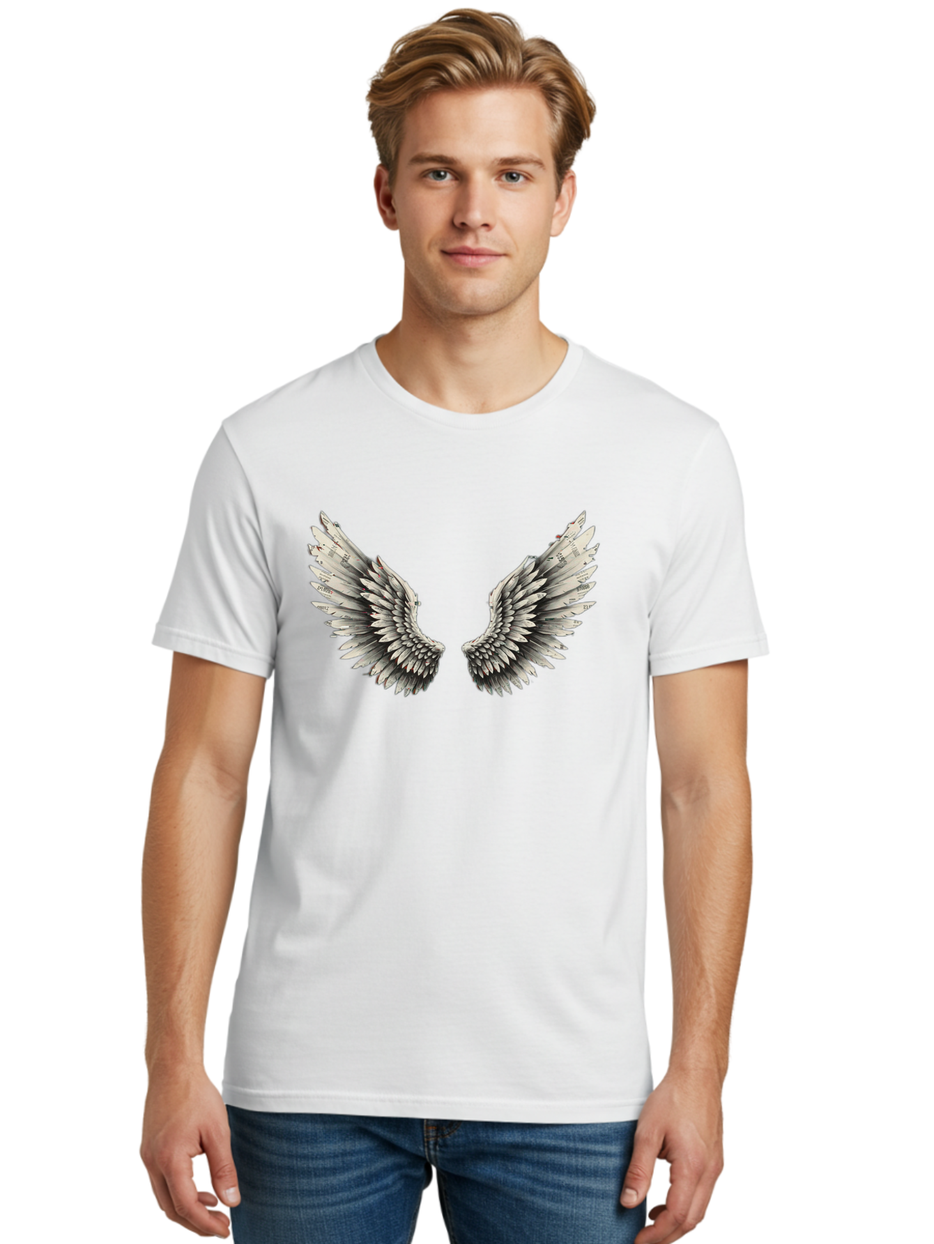 White-Wings-1 Men'S Graphic Tee, 100% Cotton, Comfortable Casual Summer Wear, Machine Washable, Vintage Camera, Old Camera, Antique Camera, Black Camera, Classic Photography, Photography Equipment, Nostalgic Device, Film Camera, Camera Art Bal613 17