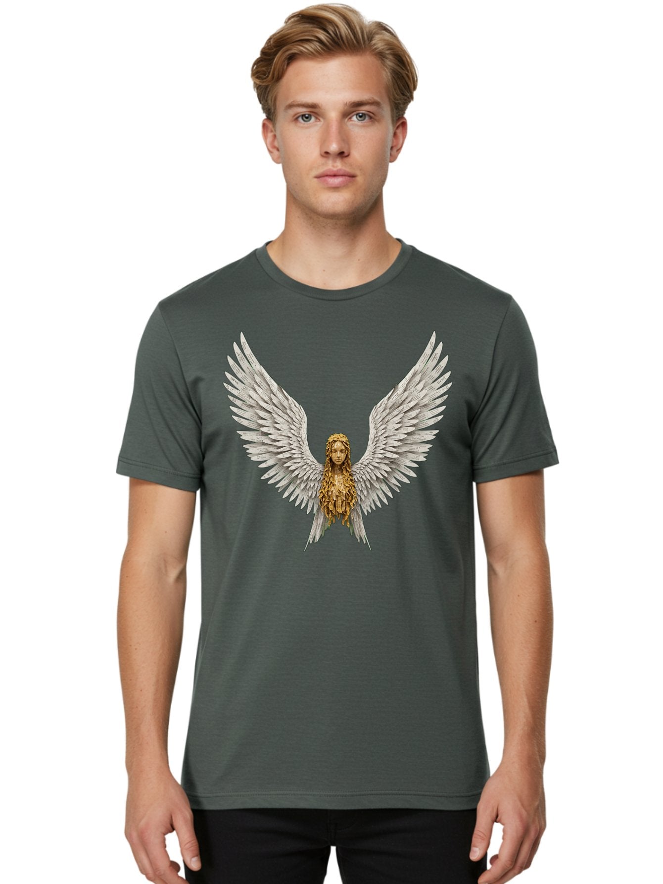 Winged-Woman Men'S Graphic Tee, 100% Cotton, Comfortable Casual Summer Wear, Machine Washable, Vintage Camera, Old Camera, Antique Camera, Black Camera, Classic Photography, Photography Equipment, Nostalgic Device, Film Camera, Camera Art Bal616 19