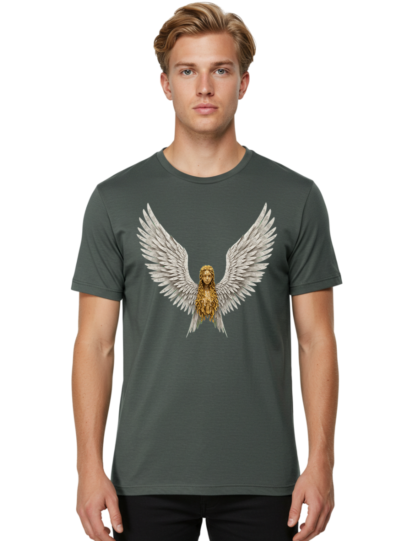 Winged-Woman Men'S Graphic Tee, 100% Cotton, Comfortable Casual Summer Wear, Machine Washable, Vintage Camera, Old Camera, Antique Camera, Black Camera, Classic Photography, Photography Equipment, Nostalgic Device, Film Camera, Camera Art Bal616 26