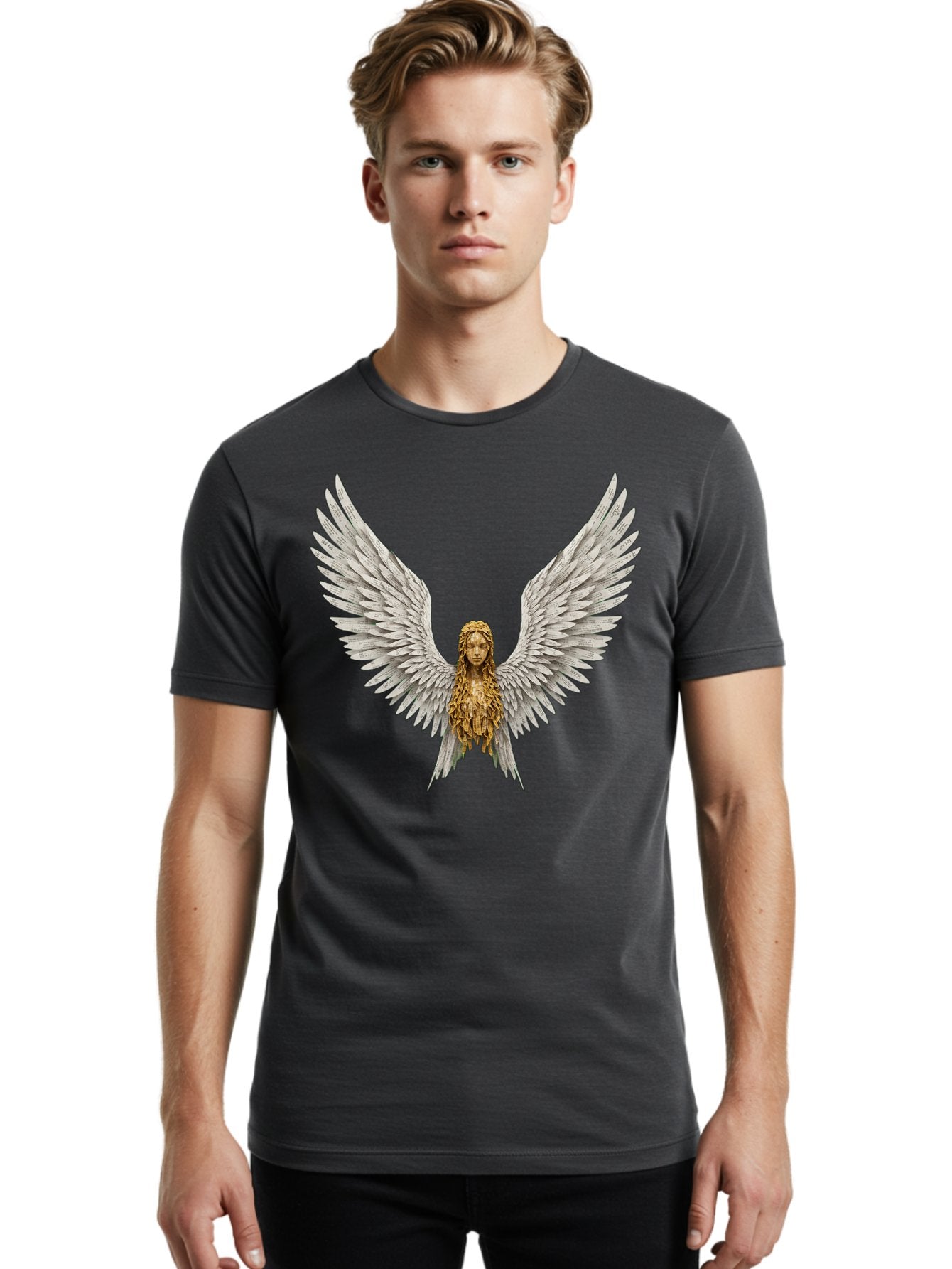 Winged-Woman Men'S Graphic Tee, 100% Cotton, Comfortable Casual Summer Wear, Machine Washable, Vintage Camera, Old Camera, Antique Camera, Black Camera, Classic Photography, Photography Equipment, Nostalgic Device, Film Camera, Camera Art Bal616 22