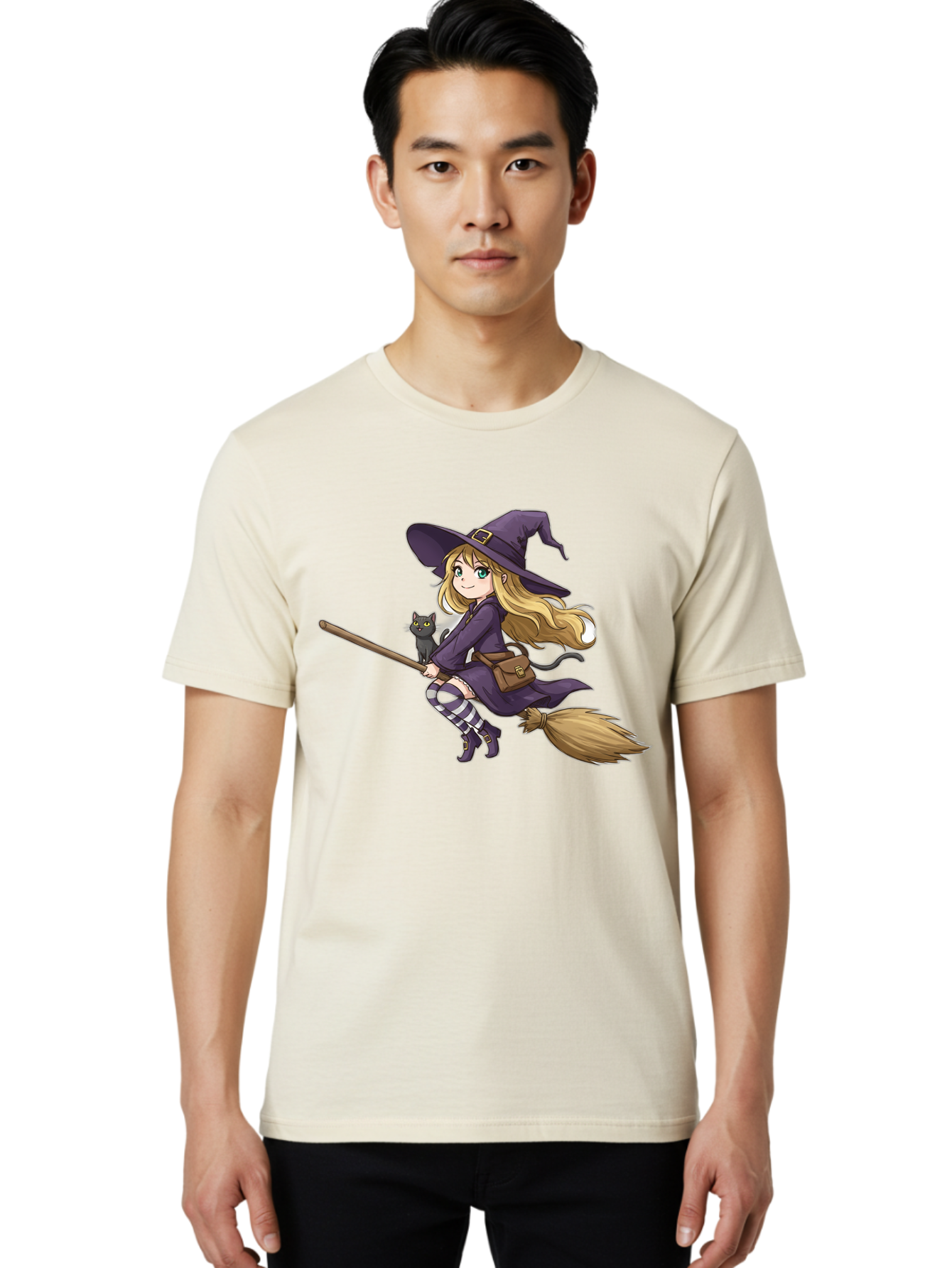 Witch-And-Cat-On-Broomstick Men'S Graphic Tee, 100% Cotton, Comfortable Casual Summer Wear, Machine Washable, Vintage Camera, Old Camera, Antique Camera, Black Camera, Classic Photography, Photography Equipment, Nostalgic Device, Film Camera, Bal617 19