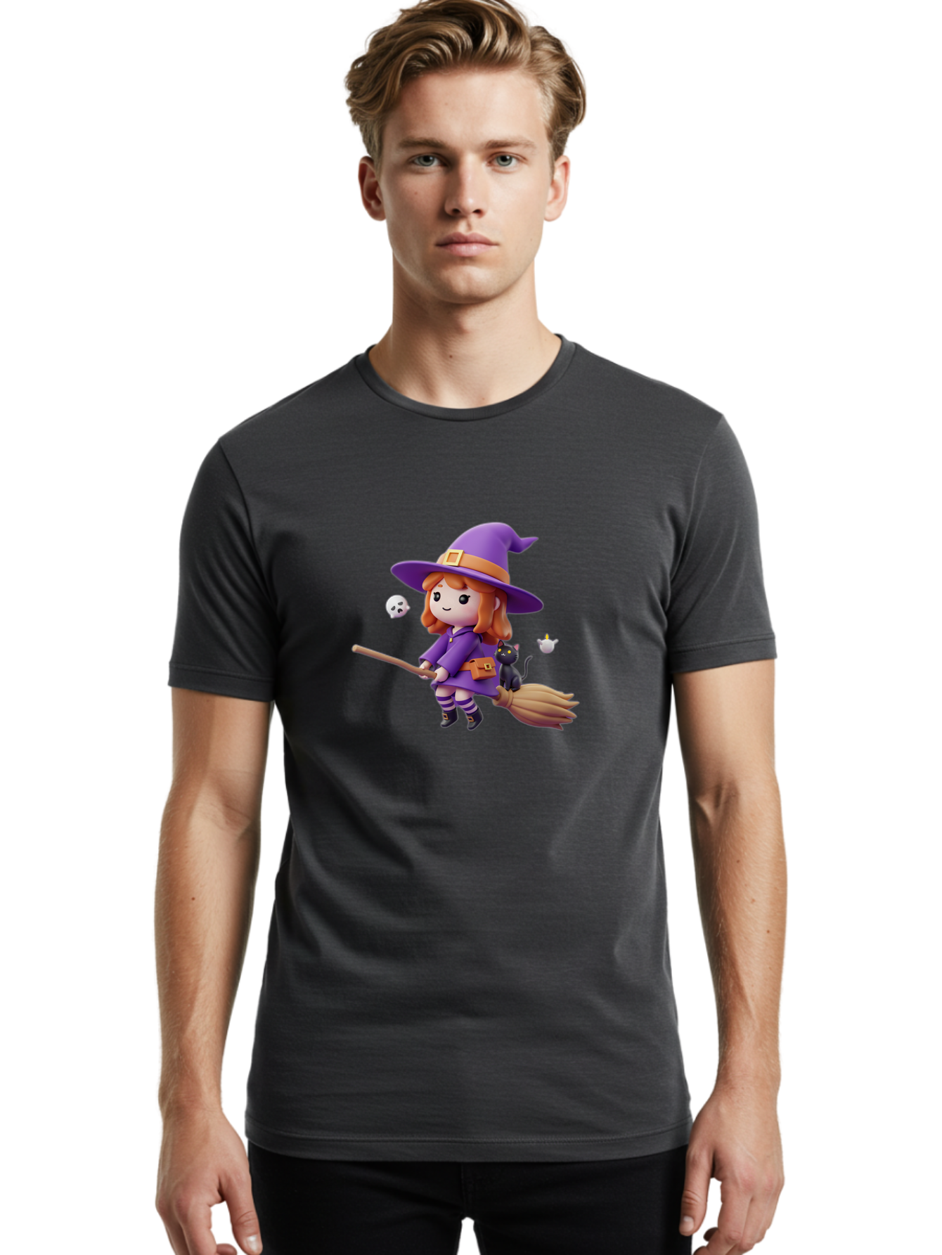 Witch-Flying-On-Broomstick-1 Men'S Graphic Tee, 100% Cotton, Comfortable Casual Summer Wear, Machine Washable, Vintage Camera, Old Camera, Antique Camera, Black Camera, Classic Photography, Photography Equipment, Nostalgic Device, Film Camera, Bal619 24