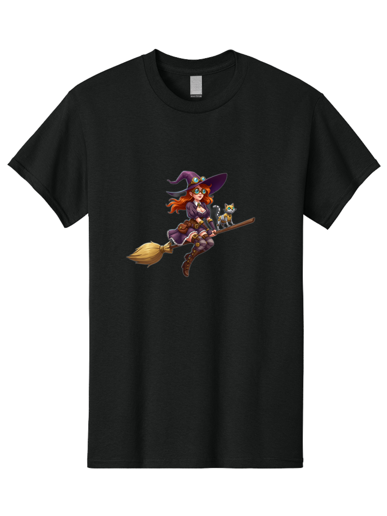Witch-Flying-With-Cat-1 Men'S Graphic Tee, 100% Cotton, Comfortable Casual Summer Wear, Machine Washable, Vintage Camera, Old Camera, Antique Camera, Black Camera, Classic Photography, Photography Equipment, Nostalgic Device, Film Camera, Bal621 9