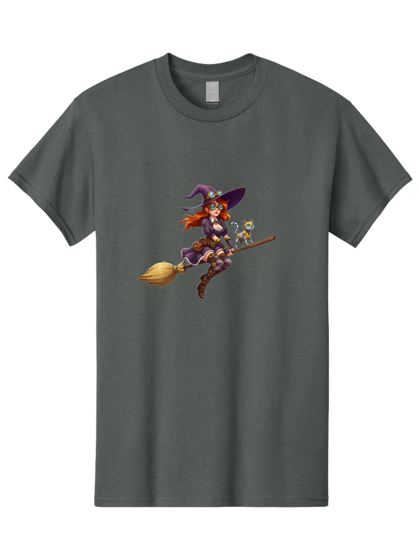 Witch-Flying-With-Cat-1 Men'S Graphic Tee, 100% Cotton, Comfortable Casual Summer Wear, Machine Washable, Vintage Camera, Old Camera, Antique Camera, Black Camera, Classic Photography, Photography Equipment, Nostalgic Device, Film Camera, Bal621 15