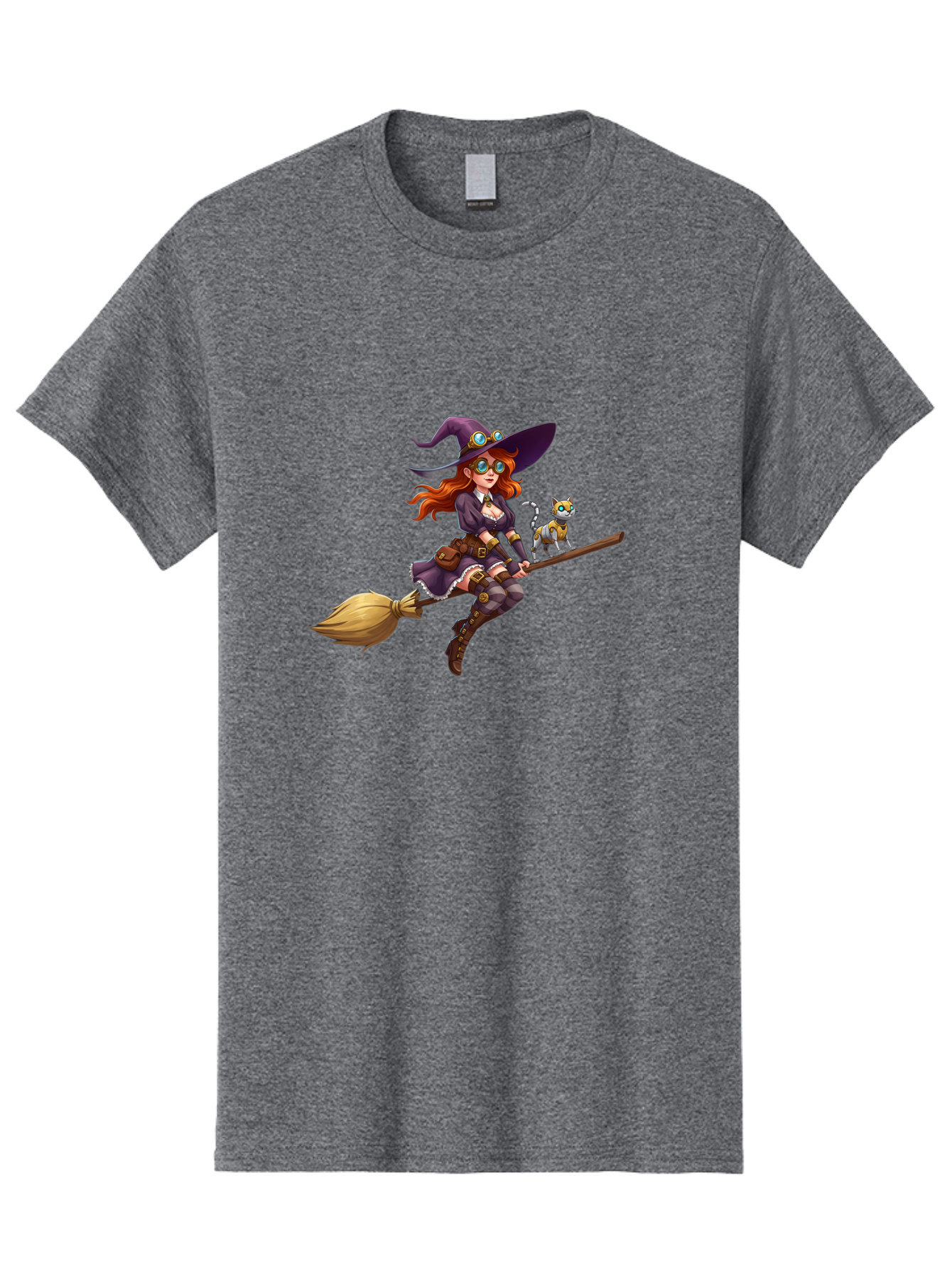 Witch-Flying-With-Cat-1 Men'S Graphic Tee, 100% Cotton, Comfortable Casual Summer Wear, Machine Washable, Vintage Camera, Old Camera, Antique Camera, Black Camera, Classic Photography, Photography Equipment, Nostalgic Device, Film Camera, Bal621