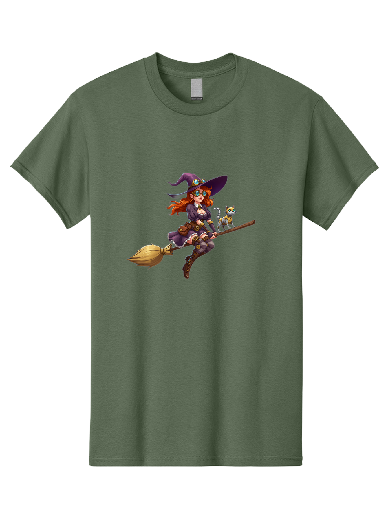 Witch-Flying-With-Cat-1 Men'S Graphic Tee, 100% Cotton, Comfortable Casual Summer Wear, Machine Washable, Vintage Camera, Old Camera, Antique Camera, Black Camera, Classic Photography, Photography Equipment, Nostalgic Device, Film Camera, Bal621 7
