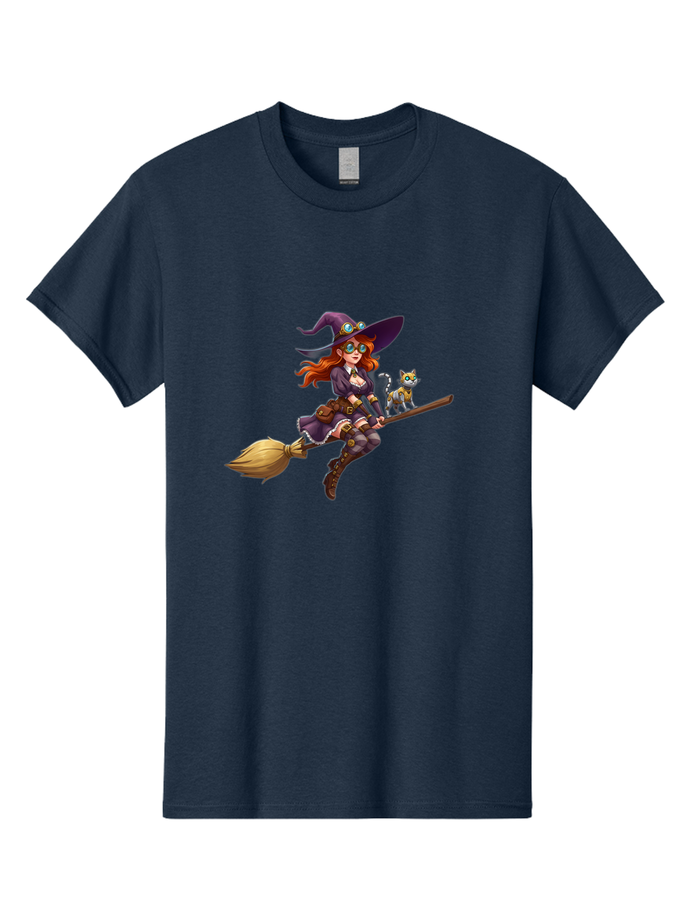 Witch-Flying-With-Cat-1 Men'S Graphic Tee, 100% Cotton, Comfortable Casual Summer Wear, Machine Washable, Vintage Camera, Old Camera, Antique Camera, Black Camera, Classic Photography, Photography Equipment, Nostalgic Device, Film Camera, Bal621 13