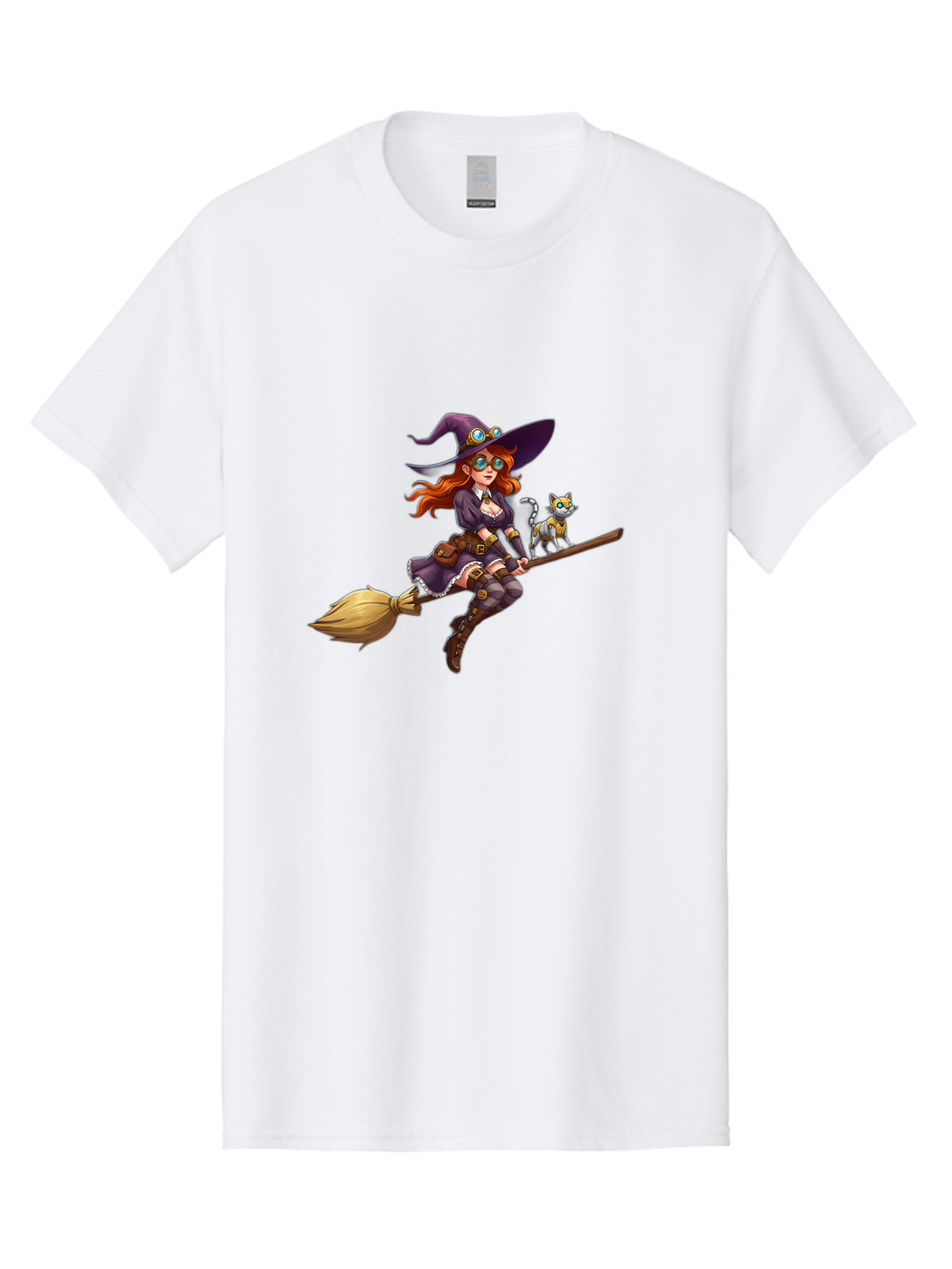 Witch-Flying-With-Cat-1 Men'S Graphic Tee, 100% Cotton, Comfortable Casual Summer Wear, Machine Washable, Vintage Camera, Old Camera, Antique Camera, Black Camera, Classic Photography, Photography Equipment, Nostalgic Device, Film Camera, Bal621 3