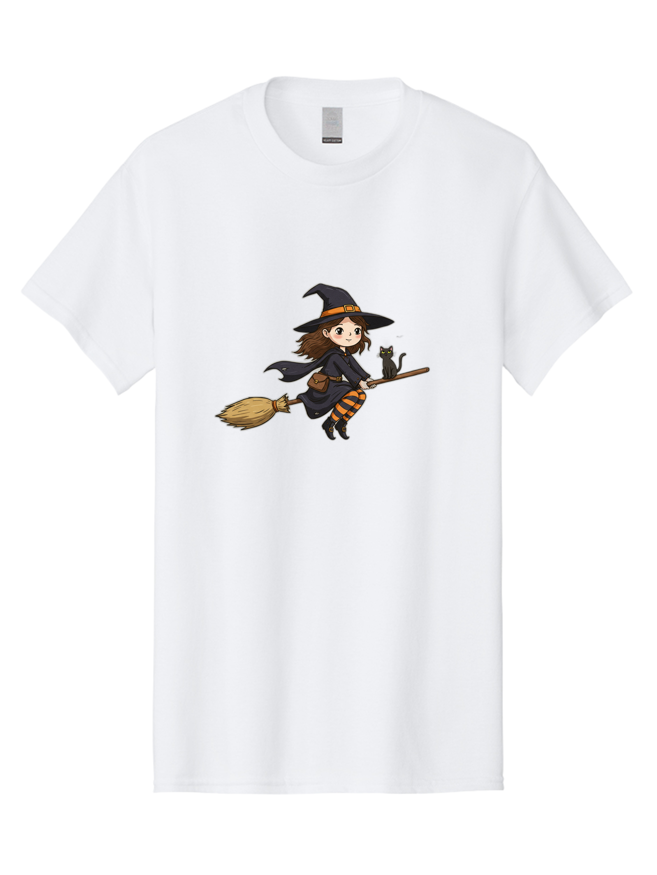 Witch-Flying-With-Cat-2 Men'S Graphic Tee, 100% Cotton, Comfortable Casual Summer Wear, Machine Washable, Vintage Camera, Old Camera, Antique Camera, Black Camera, Classic Photography, Photography Equipment, Nostalgic Device, Film Camera, Bal622 3