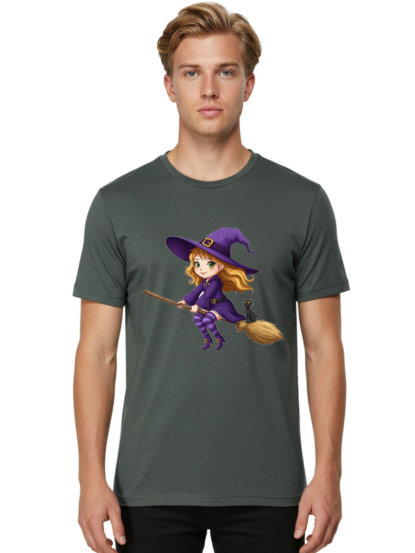 Witch-Flying Men'S Graphic Tee, 100% Cotton, Comfortable Casual Summer Wear, Machine Washable, Vintage Camera, Old Camera, Antique Camera, Black Camera, Classic Photography, Photography Equipment, Nostalgic Device, Film Camera, Camera Art Bal624 25