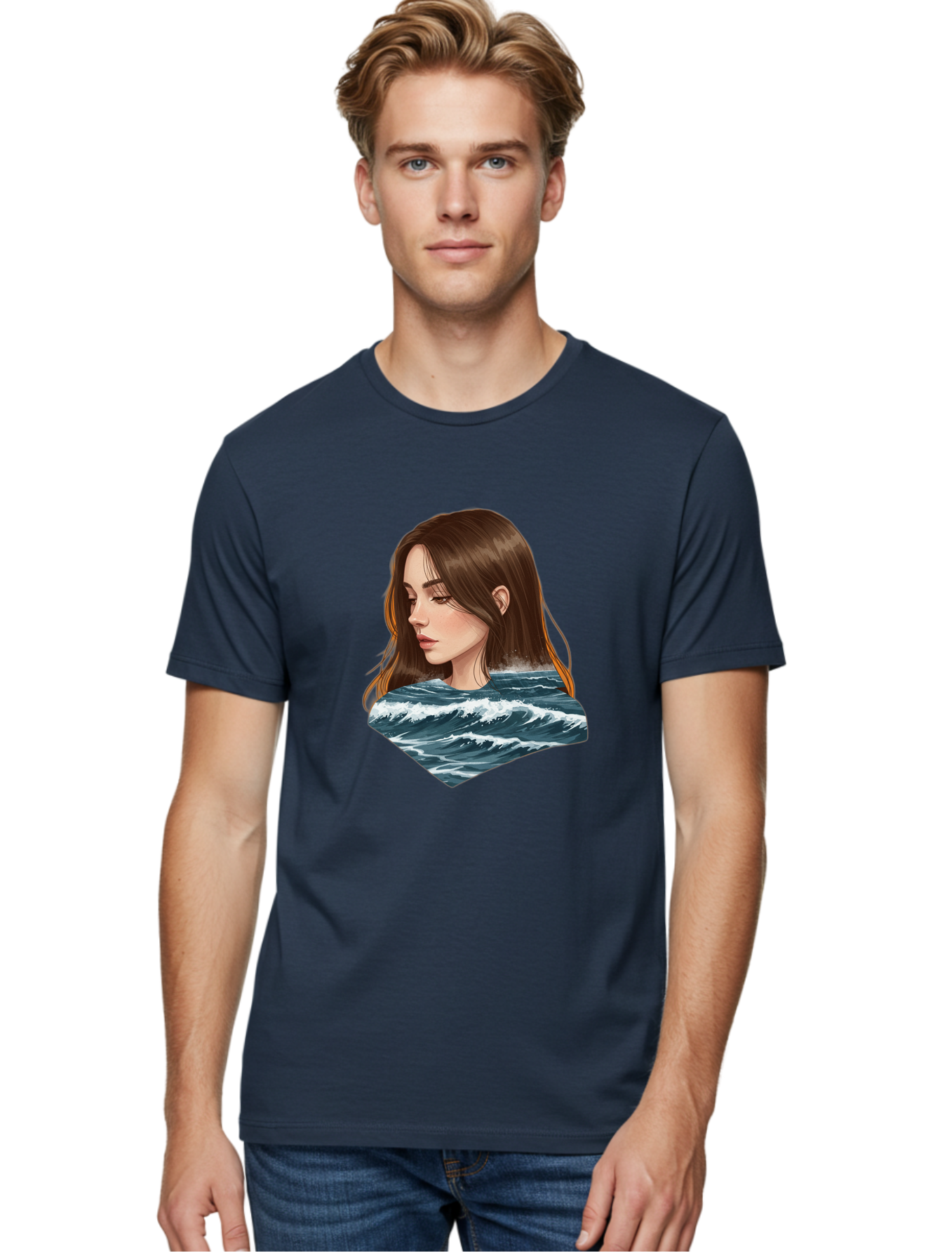 Woman-Emerging-From-Waves Men'S Graphic Tee, 100% Cotton, Comfortable Casual Summer Wear, Machine Washable, Vintage Camera, Old Camera, Antique Camera, Black Camera, Classic Photography, Photography Equipment, Nostalgic Device, Film Camera, Bal627 26