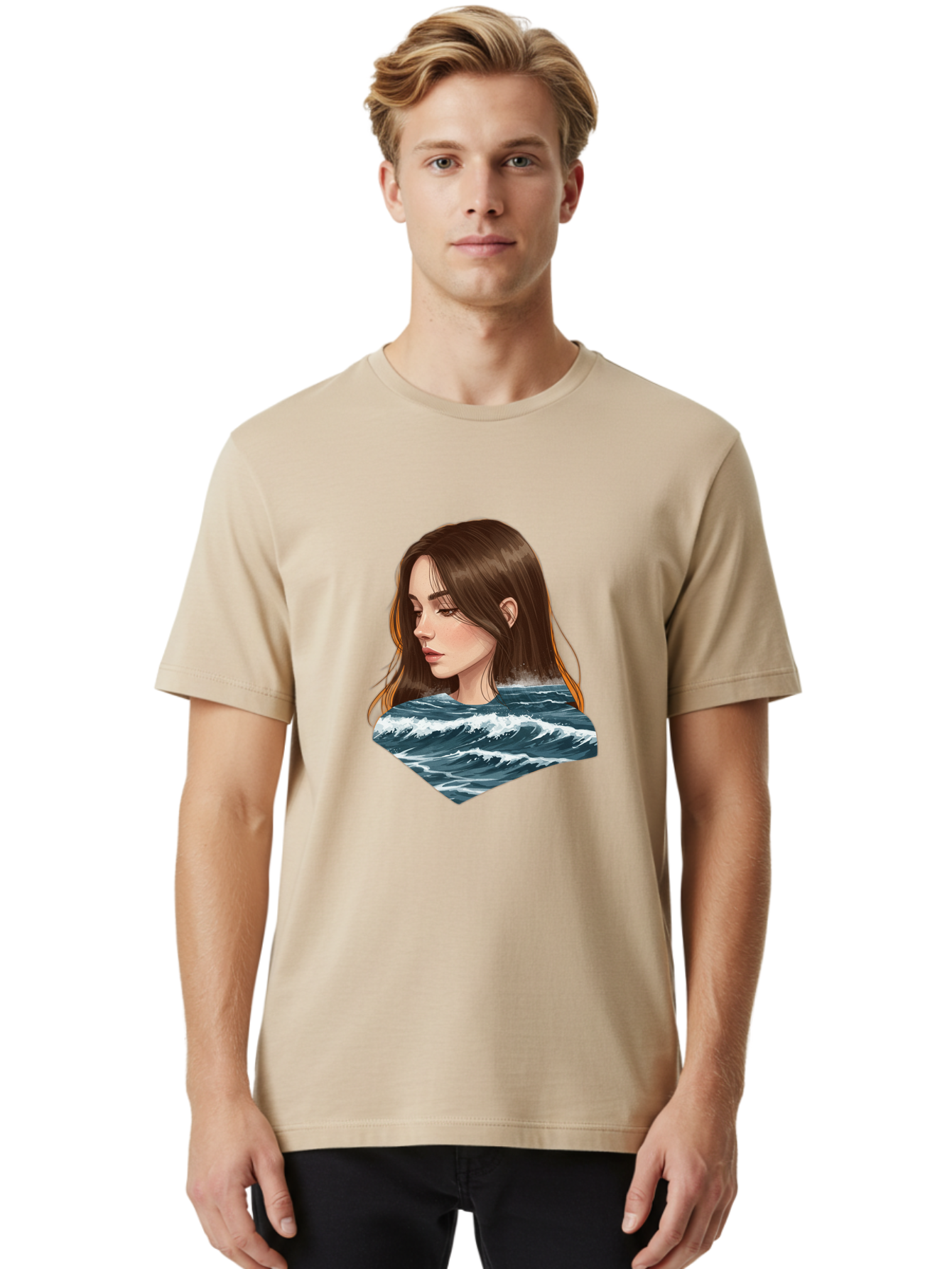 Woman-Emerging-From-Waves Men'S Graphic Tee, 100% Cotton, Comfortable Casual Summer Wear, Machine Washable, Vintage Camera, Old Camera, Antique Camera, Black Camera, Classic Photography, Photography Equipment, Nostalgic Device, Film Camera, Bal627 30