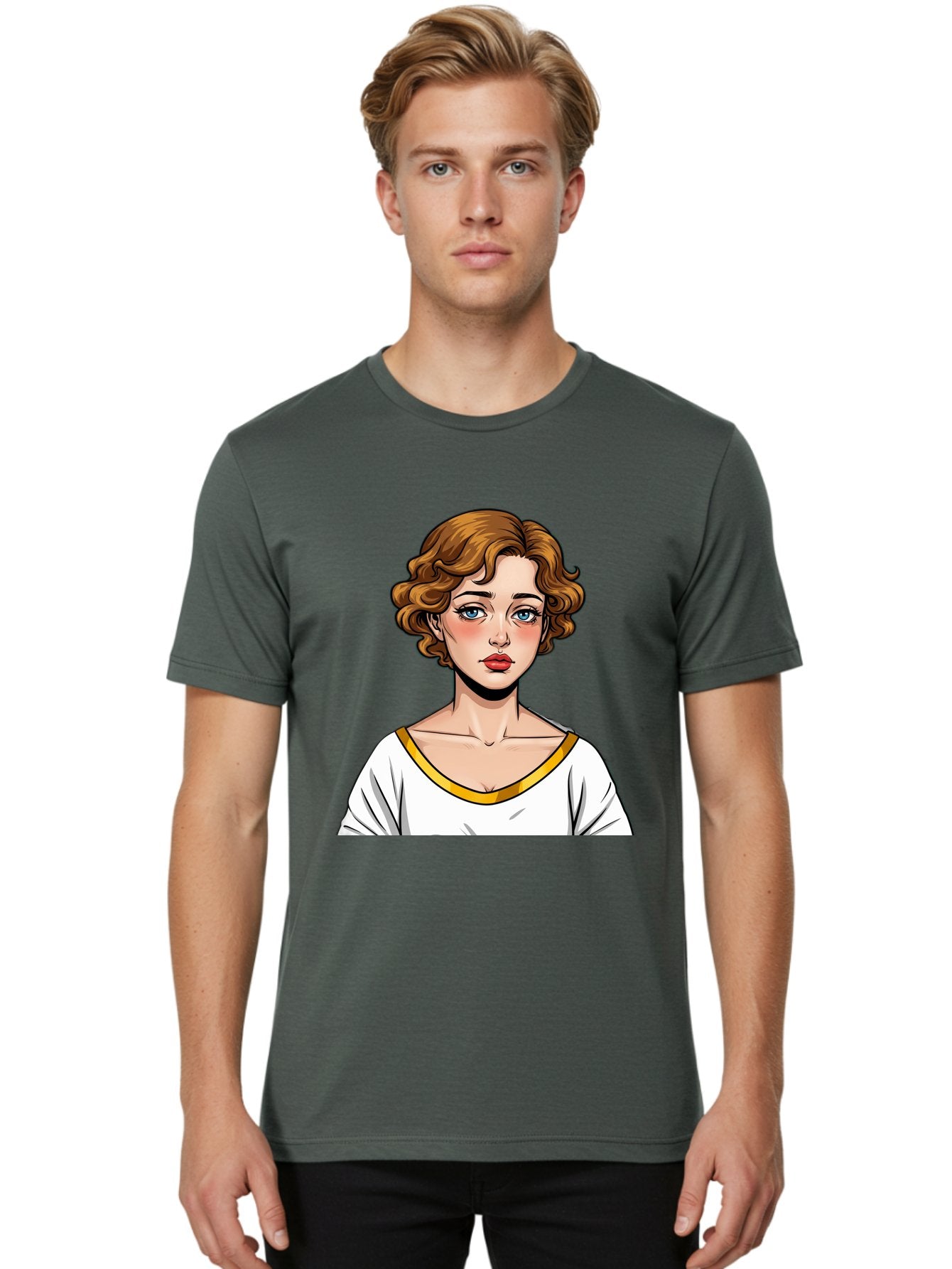 Woman-Portrait-1 Men'S Graphic Tee, 100% Cotton, Comfortable Casual Summer Wear, Machine Washable, Vintage Camera, Old Camera, Antique Camera, Black Camera, Classic Photography, Photography Equipment, Nostalgic Device, Film Camera, Camera Art Bal628 17