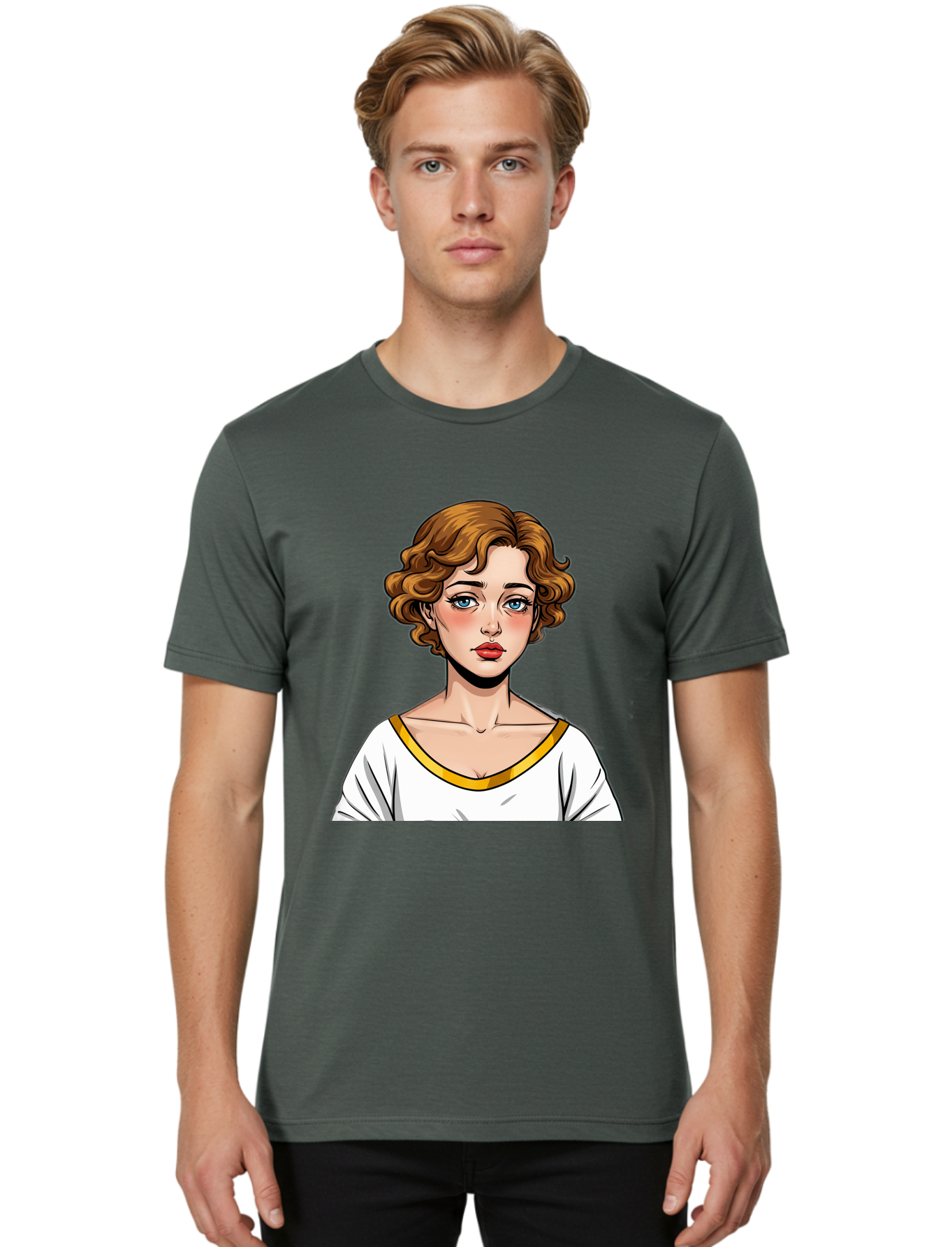Woman-Portrait-1 Men'S Graphic Tee, 100% Cotton, Comfortable Casual Summer Wear, Machine Washable, Vintage Camera, Old Camera, Antique Camera, Black Camera, Classic Photography, Photography Equipment, Nostalgic Device, Film Camera, Camera Art Bal628 29