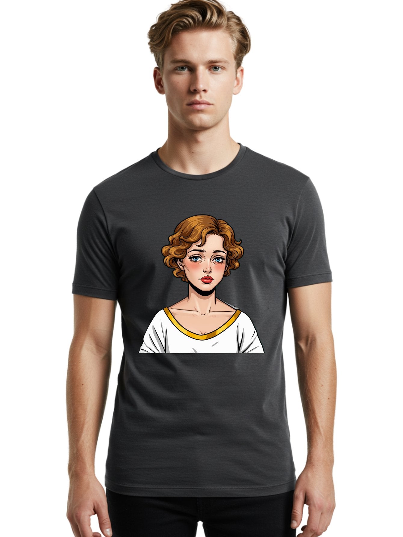 Woman-Portrait-1 Men'S Graphic Tee, 100% Cotton, Comfortable Casual Summer Wear, Machine Washable, Vintage Camera, Old Camera, Antique Camera, Black Camera, Classic Photography, Photography Equipment, Nostalgic Device, Film Camera, Camera Art Bal628 26