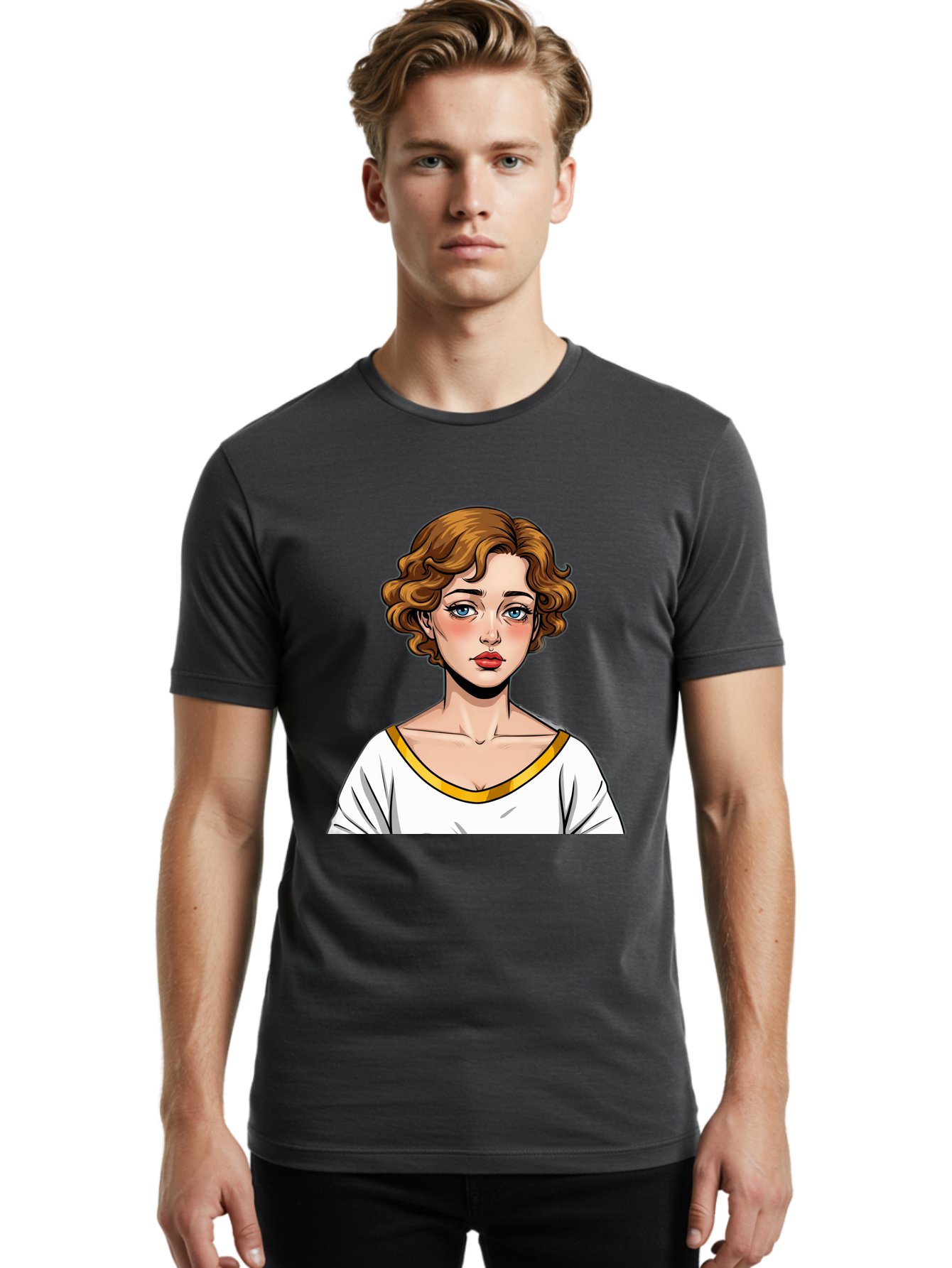 Woman-Portrait-1 Men'S Graphic Tee, 100% Cotton, Comfortable Casual Summer Wear, Machine Washable, Vintage Camera, Old Camera, Antique Camera, Black Camera, Classic Photography, Photography Equipment, Nostalgic Device, Film Camera, Camera Art Bal628 20