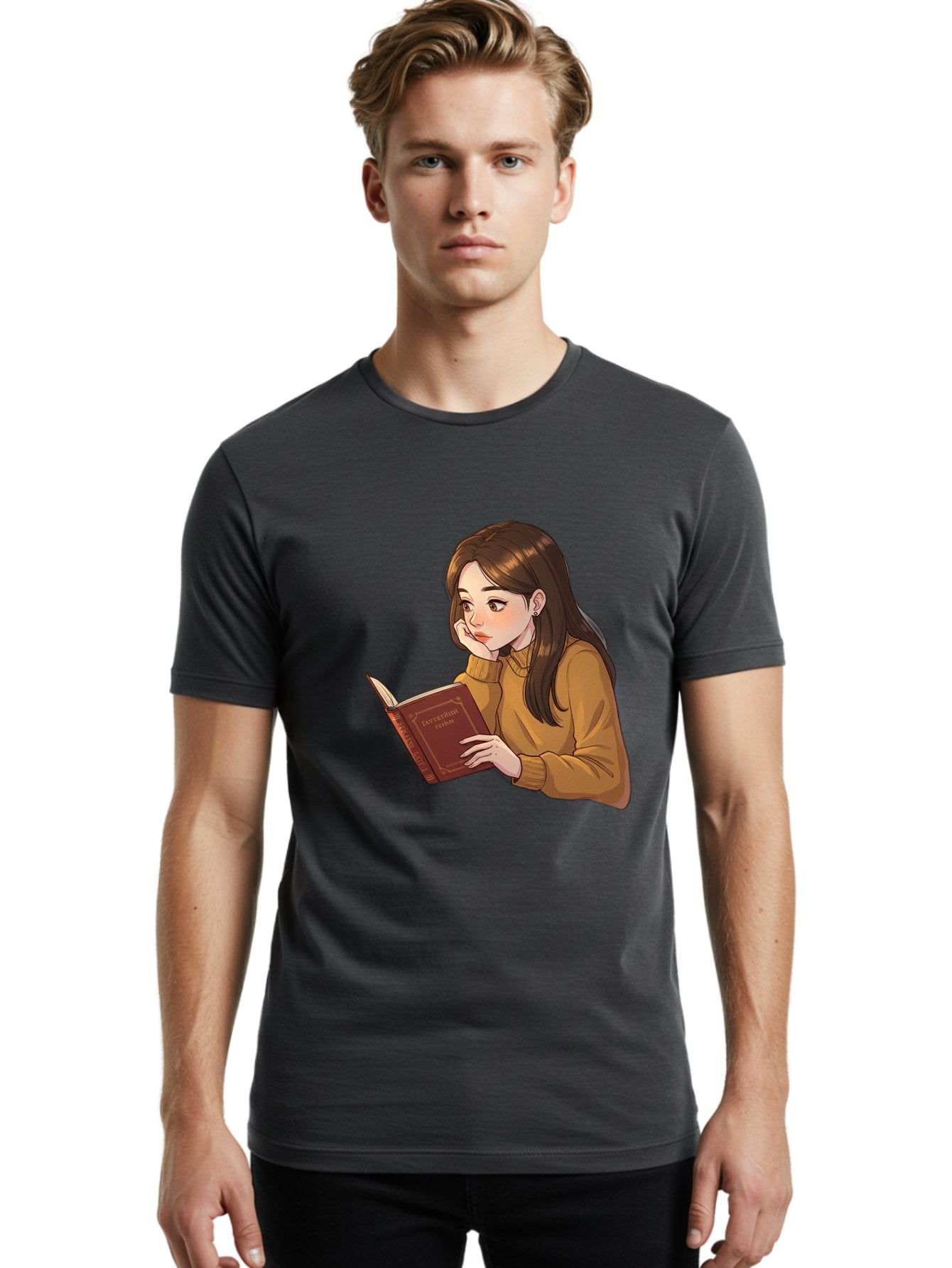 Woman-Reading-Book Men'S Graphic Tee, 100% Cotton, Comfortable Casual Summer Wear, Machine Washable, Vintage Camera, Old Camera, Antique Camera, Black Camera, Classic Photography, Photography Equipment, Nostalgic Device, Film Camera, Bal630 18