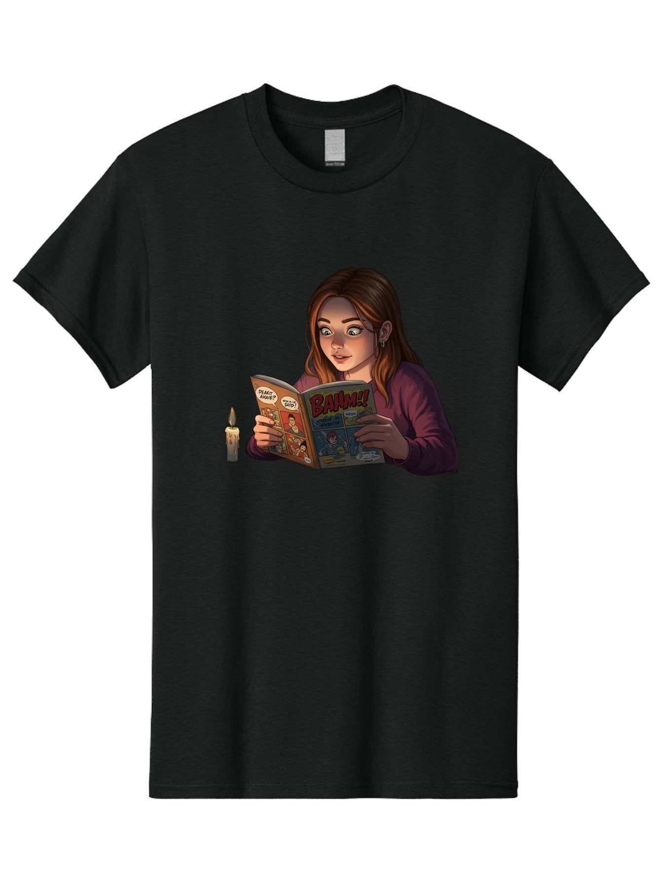 Woman-Reading-Comic Men'S Graphic Tee, 100% Cotton, Comfortable Casual Summer Wear, Machine Washable, Vintage Camera, Old Camera, Antique Camera, Black Camera, Classic Photography, Photography Equipment, Nostalgic Device, Film Camera, Bal631 7