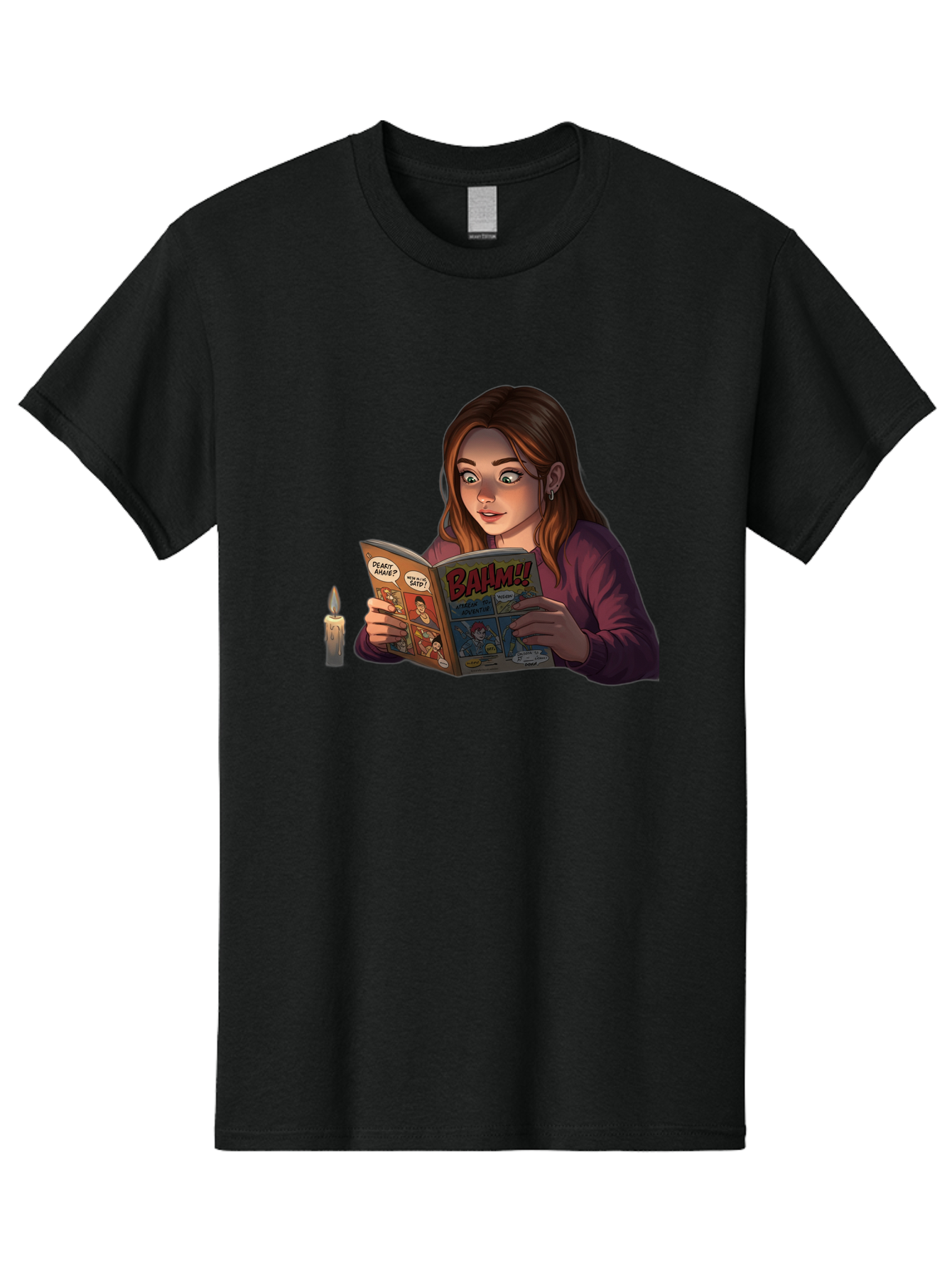 Woman-Reading-Comic Men'S Graphic Tee, 100% Cotton, Comfortable Casual Summer Wear, Machine Washable, Vintage Camera, Old Camera, Antique Camera, Black Camera, Classic Photography, Photography Equipment, Nostalgic Device, Film Camera, Bal631 13
