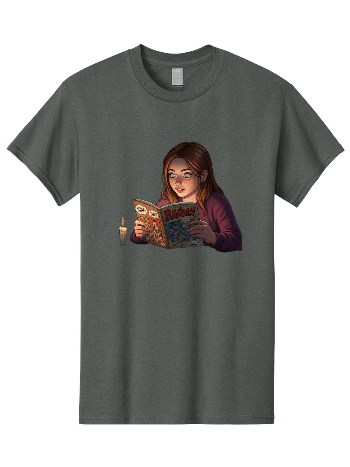 Woman-Reading-Comic Men'S Graphic Tee, 100% Cotton, Comfortable Casual Summer Wear, Machine Washable, Vintage Camera, Old Camera, Antique Camera, Black Camera, Classic Photography, Photography Equipment, Nostalgic Device, Film Camera, Bal631 6