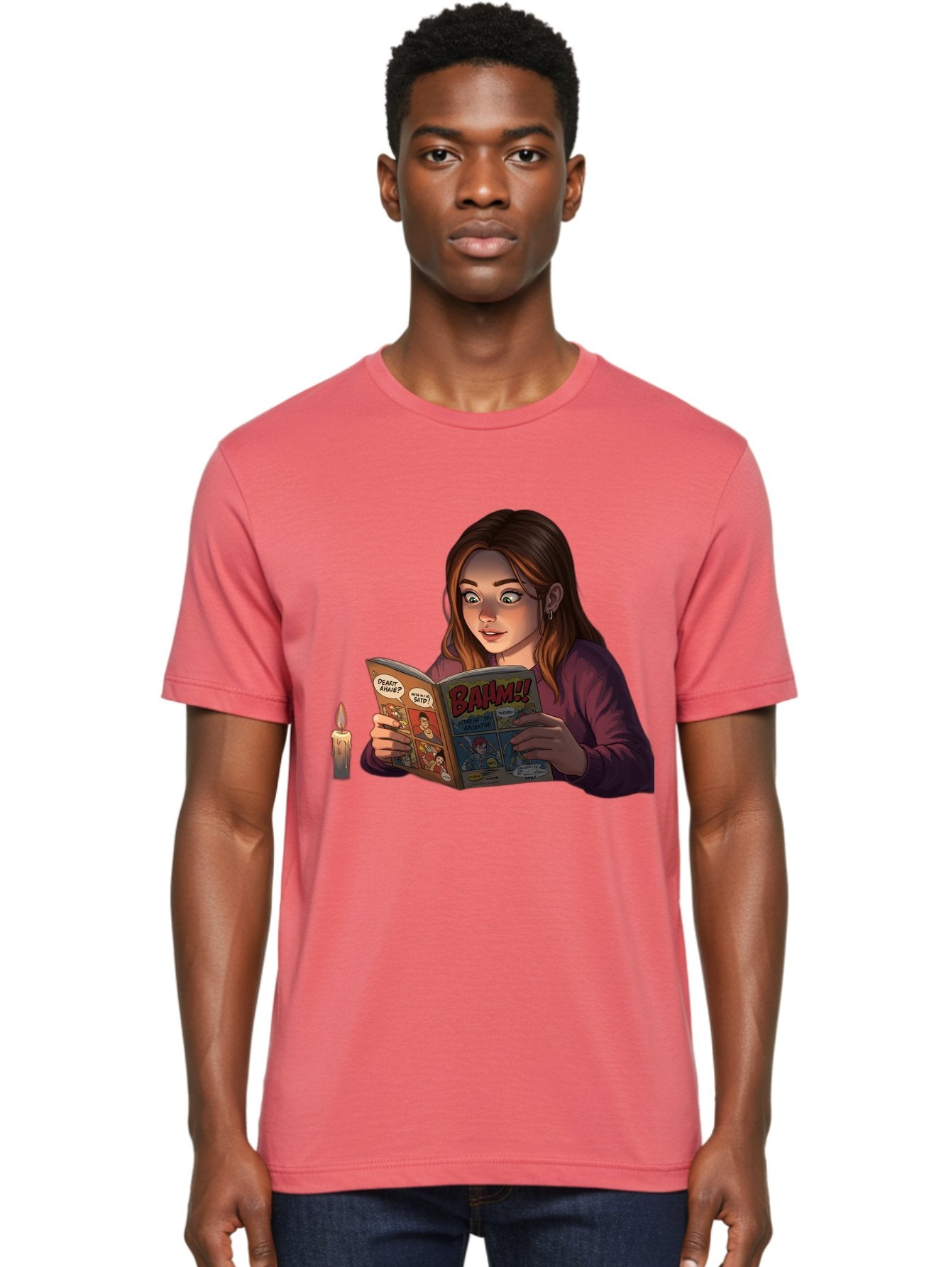 Woman-Reading-Comic Men'S Graphic Tee, 100% Cotton, Comfortable Casual Summer Wear, Machine Washable, Vintage Camera, Old Camera, Antique Camera, Black Camera, Classic Photography, Photography Equipment, Nostalgic Device, Film Camera, Bal631 23