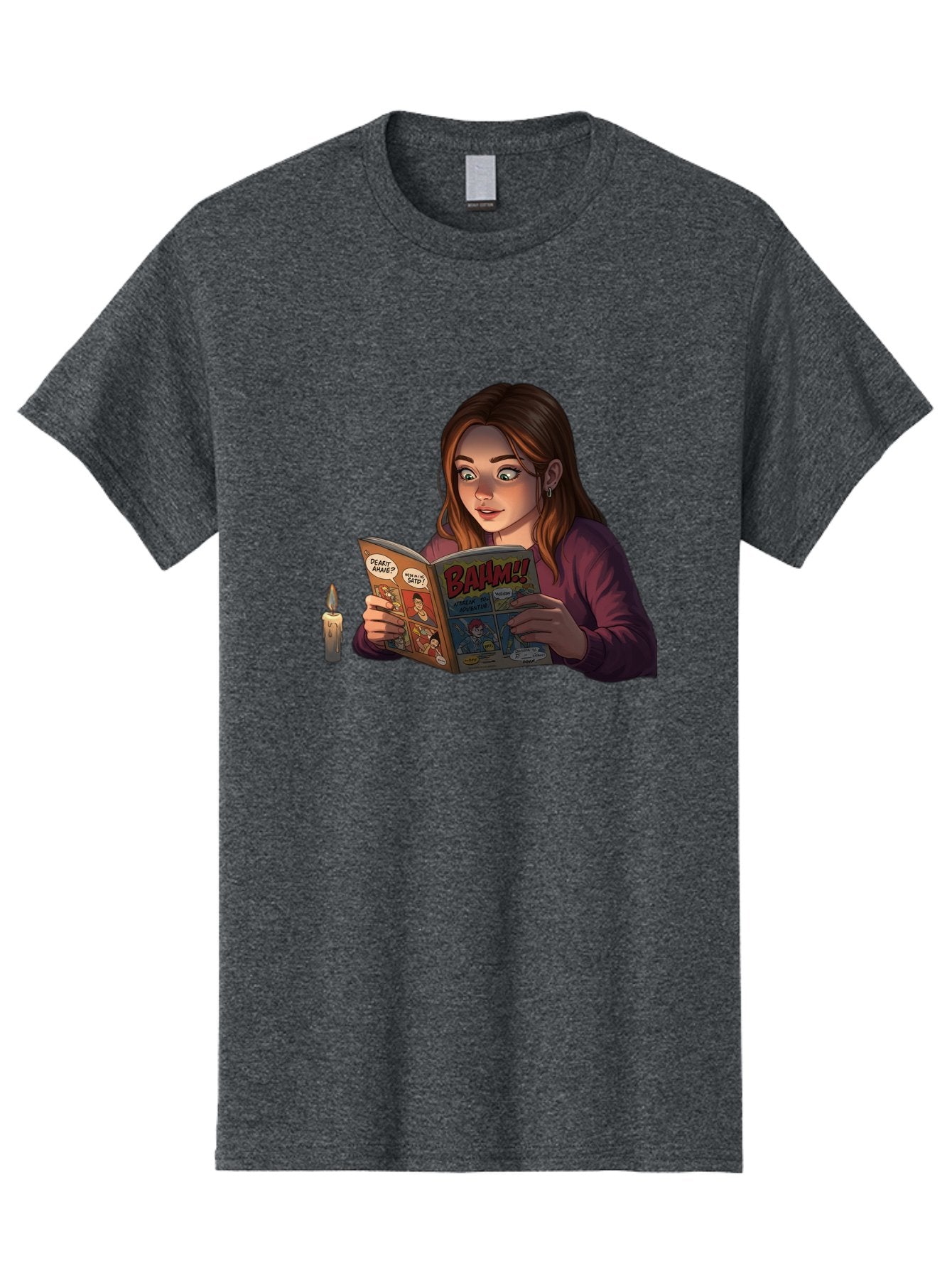 Woman-Reading-Comic Men'S Graphic Tee, 100% Cotton, Comfortable Casual Summer Wear, Machine Washable, Vintage Camera, Old Camera, Antique Camera, Black Camera, Classic Photography, Photography Equipment, Nostalgic Device, Film Camera, Bal631 12