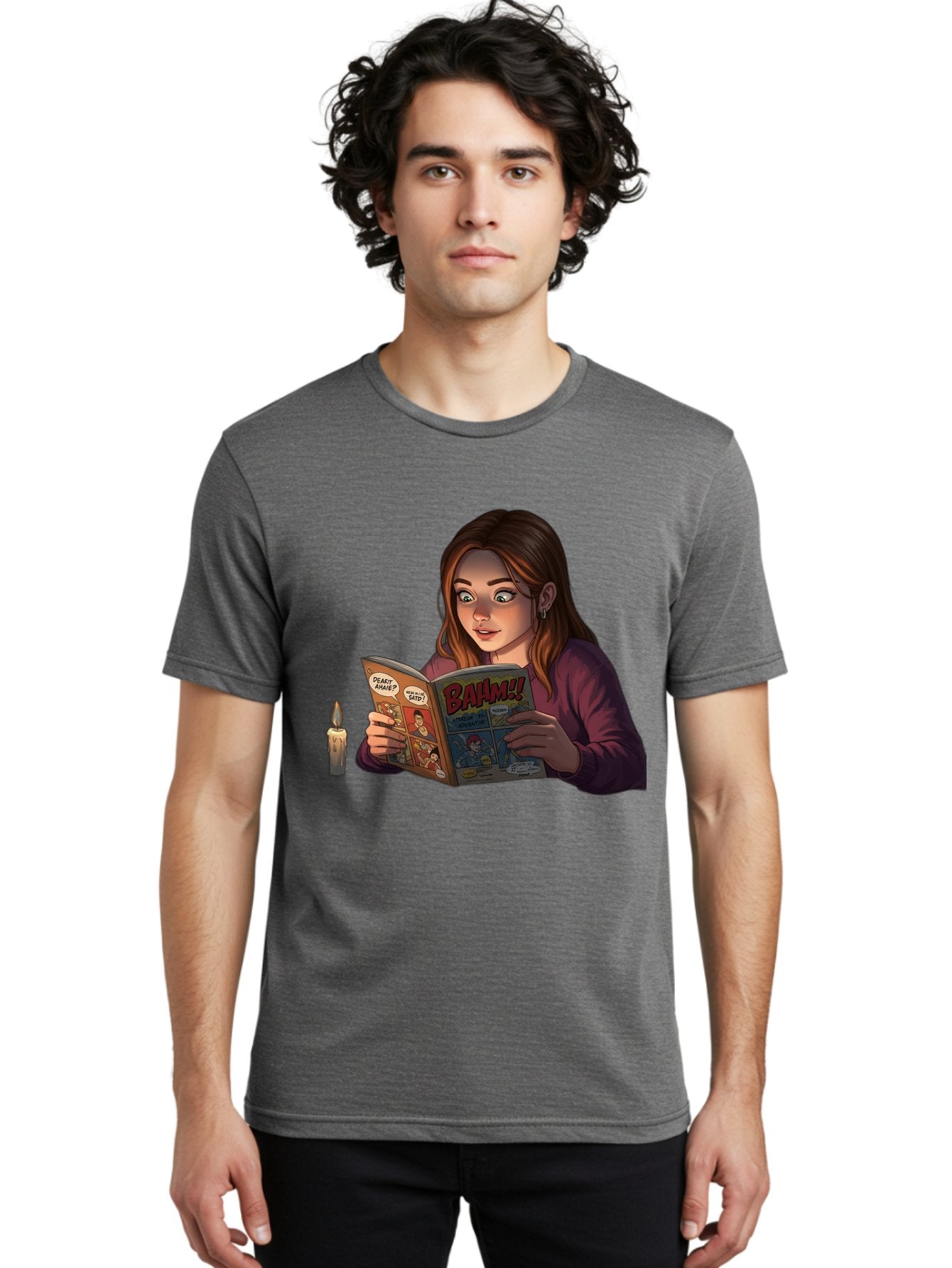 Woman-Reading-Comic Men'S Graphic Tee, 100% Cotton, Comfortable Casual Summer Wear, Machine Washable, Vintage Camera, Old Camera, Antique Camera, Black Camera, Classic Photography, Photography Equipment, Nostalgic Device, Film Camera, Bal631 30
