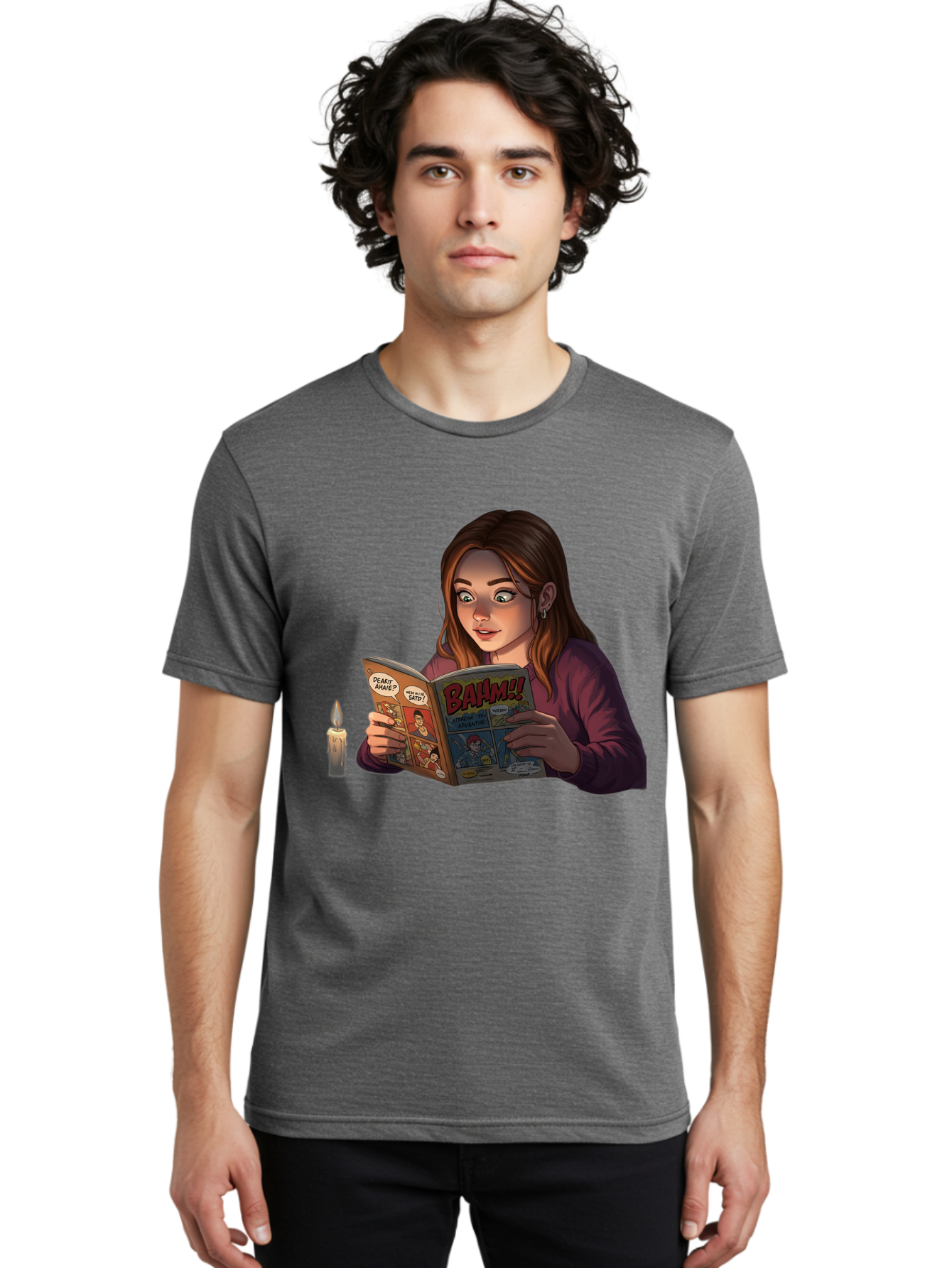 Woman-Reading-Comic Men'S Graphic Tee, 100% Cotton, Comfortable Casual Summer Wear, Machine Washable, Vintage Camera, Old Camera, Antique Camera, Black Camera, Classic Photography, Photography Equipment, Nostalgic Device, Film Camera, Bal631 16