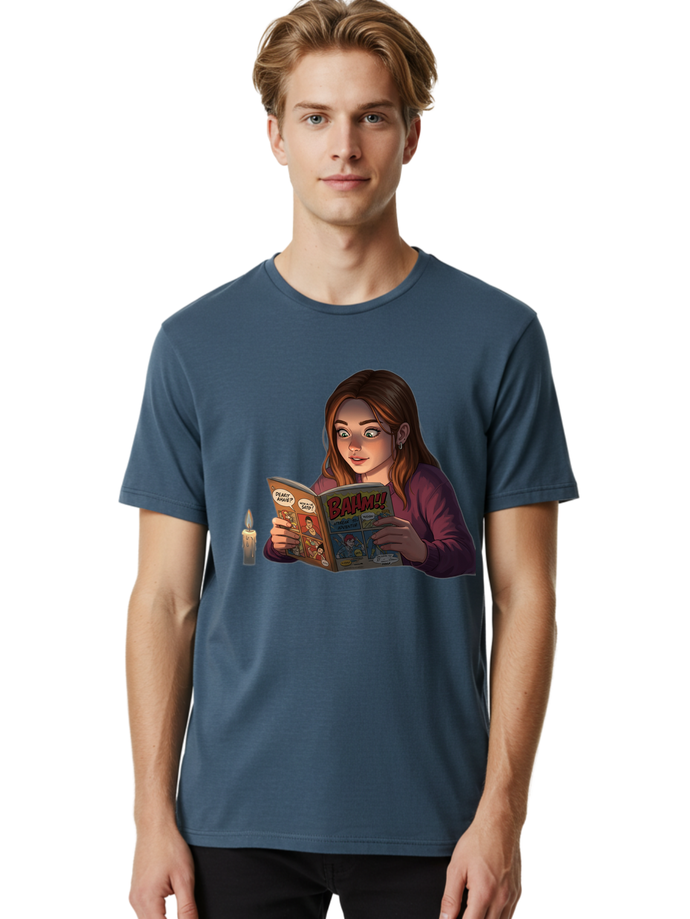 Woman-Reading-Comic Men'S Graphic Tee, 100% Cotton, Comfortable Casual Summer Wear, Machine Washable, Vintage Camera, Old Camera, Antique Camera, Black Camera, Classic Photography, Photography Equipment, Nostalgic Device, Film Camera, Bal631 26