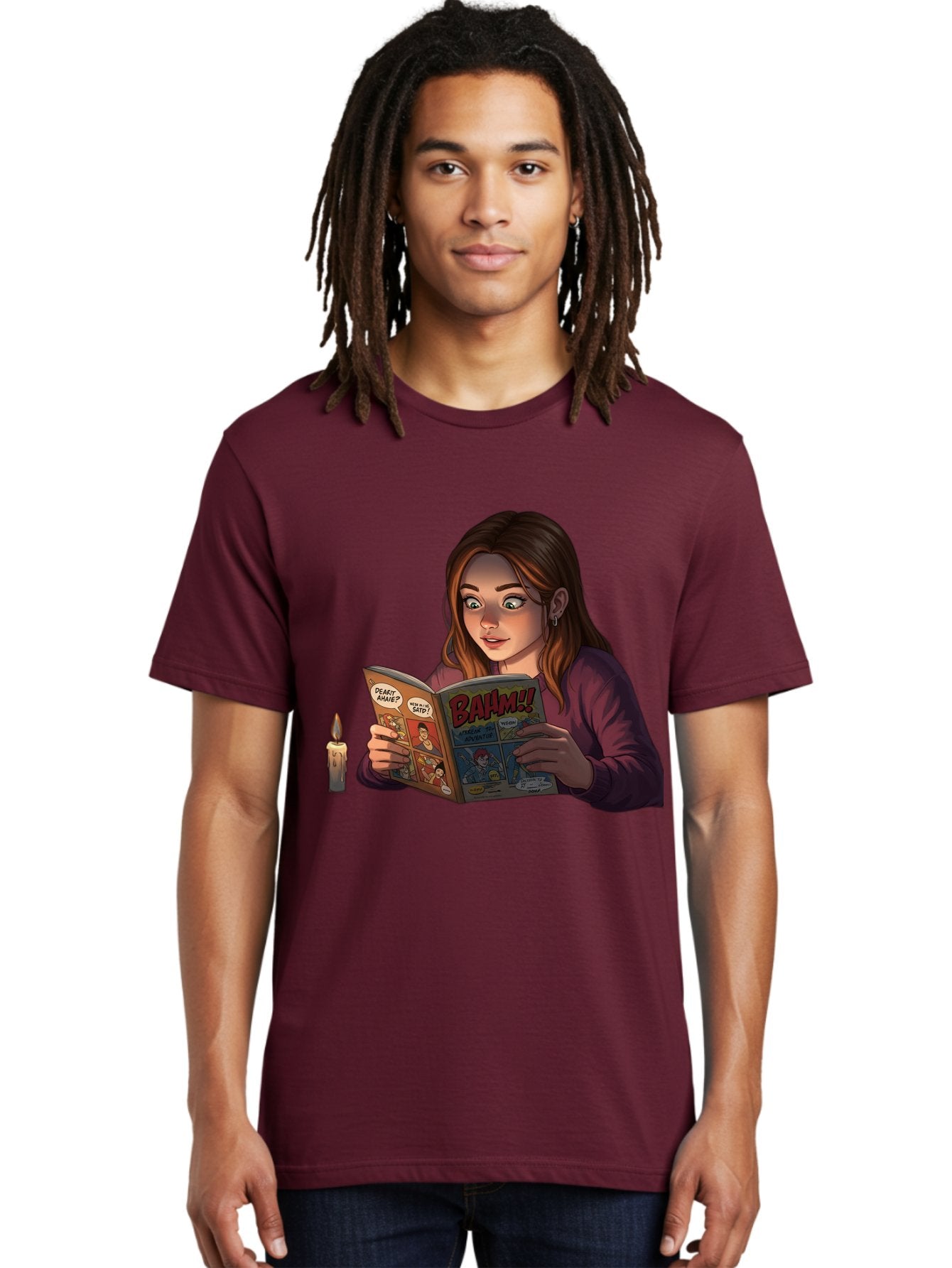 Woman-Reading-Comic Men'S Graphic Tee, 100% Cotton, Comfortable Casual Summer Wear, Machine Washable, Vintage Camera, Old Camera, Antique Camera, Black Camera, Classic Photography, Photography Equipment, Nostalgic Device, Film Camera, Bal631 22