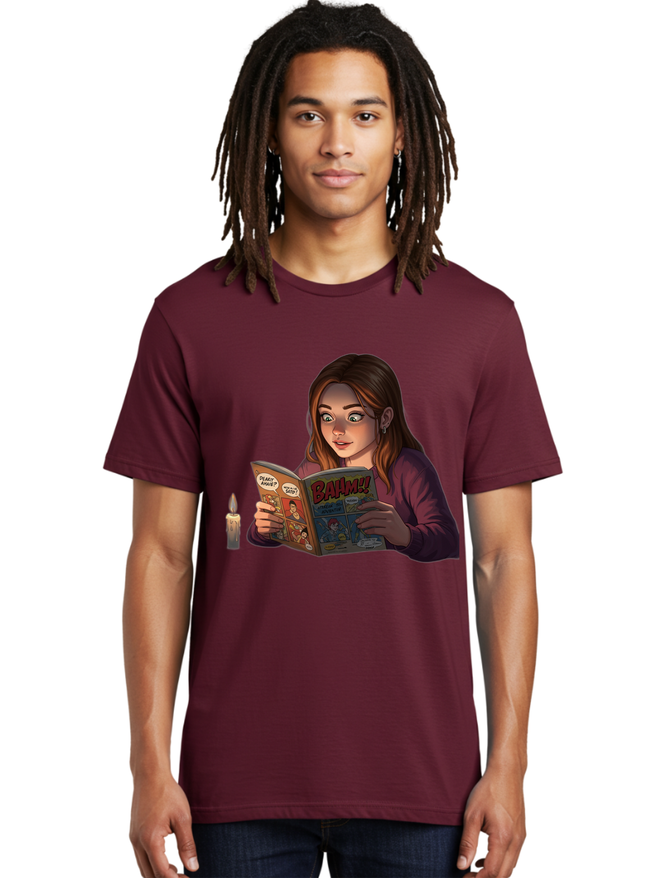 Woman-Reading-Comic Men'S Graphic Tee, 100% Cotton, Comfortable Casual Summer Wear, Machine Washable, Vintage Camera, Old Camera, Antique Camera, Black Camera, Classic Photography, Photography Equipment, Nostalgic Device, Film Camera, Bal631 24