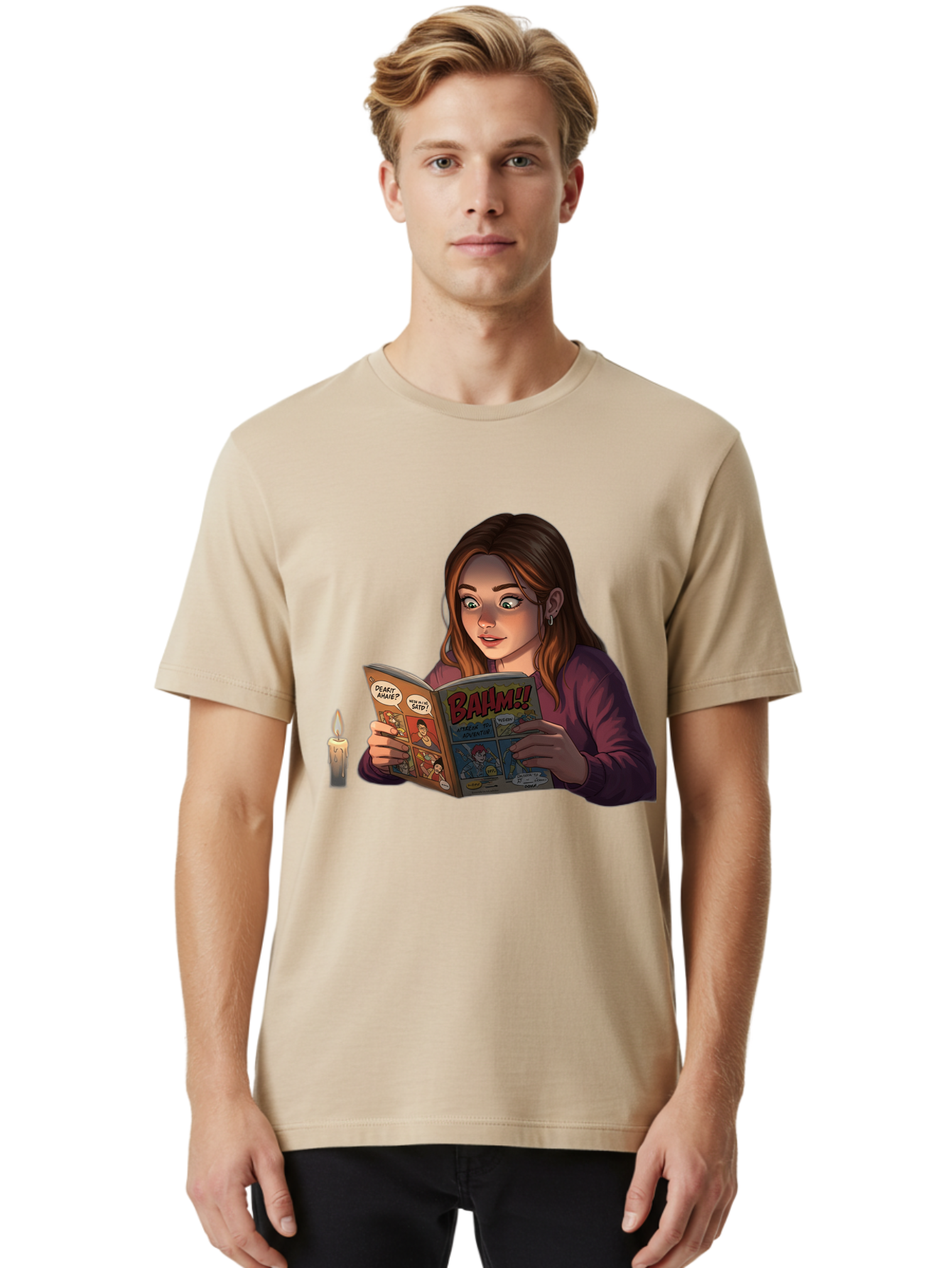 Woman-Reading-Comic Men'S Graphic Tee, 100% Cotton, Comfortable Casual Summer Wear, Machine Washable, Vintage Camera, Old Camera, Antique Camera, Black Camera, Classic Photography, Photography Equipment, Nostalgic Device, Film Camera, Bal631 27