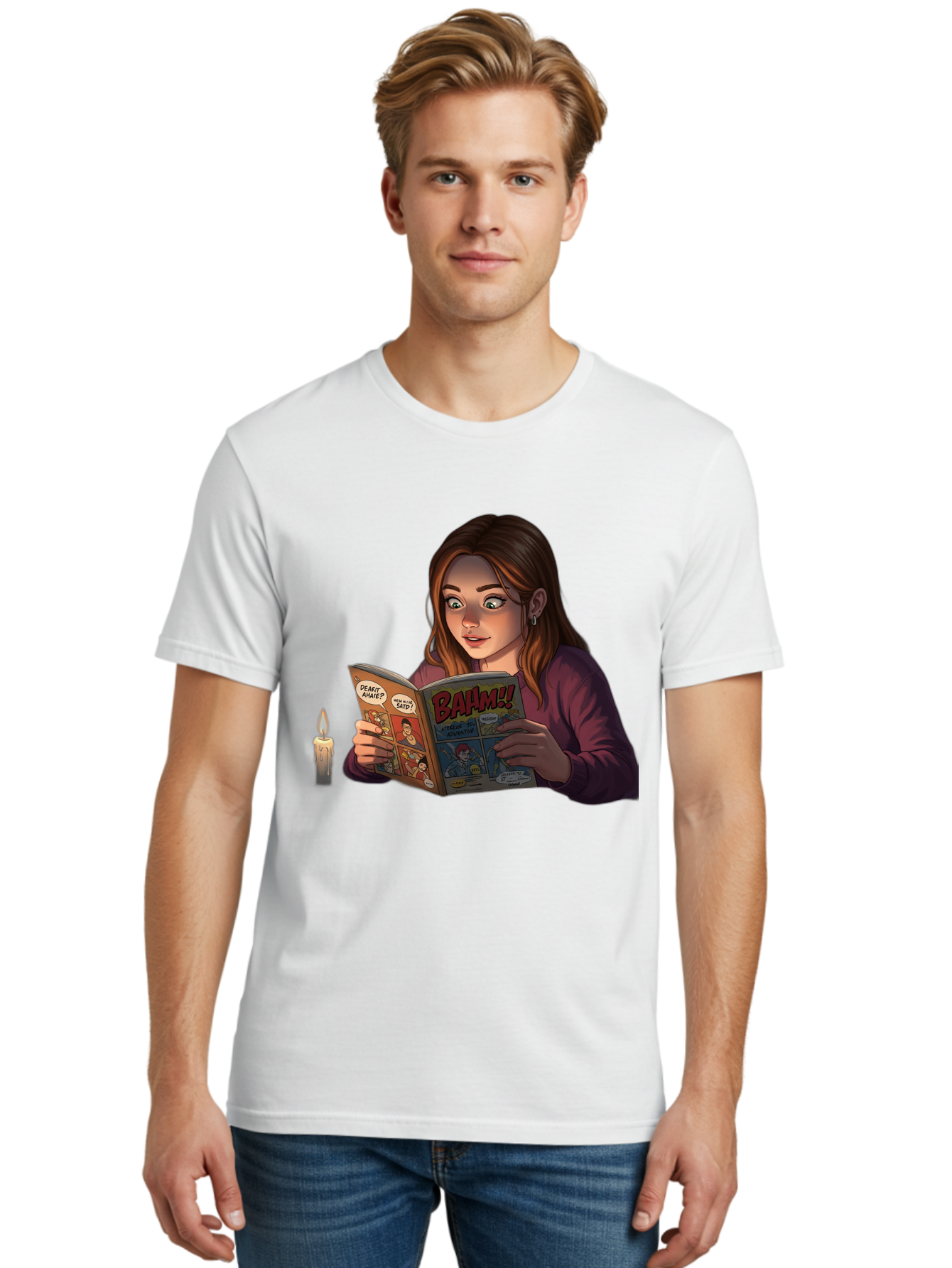 Woman-Reading-Comic Men'S Graphic Tee, 100% Cotton, Comfortable Casual Summer Wear, Machine Washable, Vintage Camera, Old Camera, Antique Camera, Black Camera, Classic Photography, Photography Equipment, Nostalgic Device, Film Camera, Bal631 30