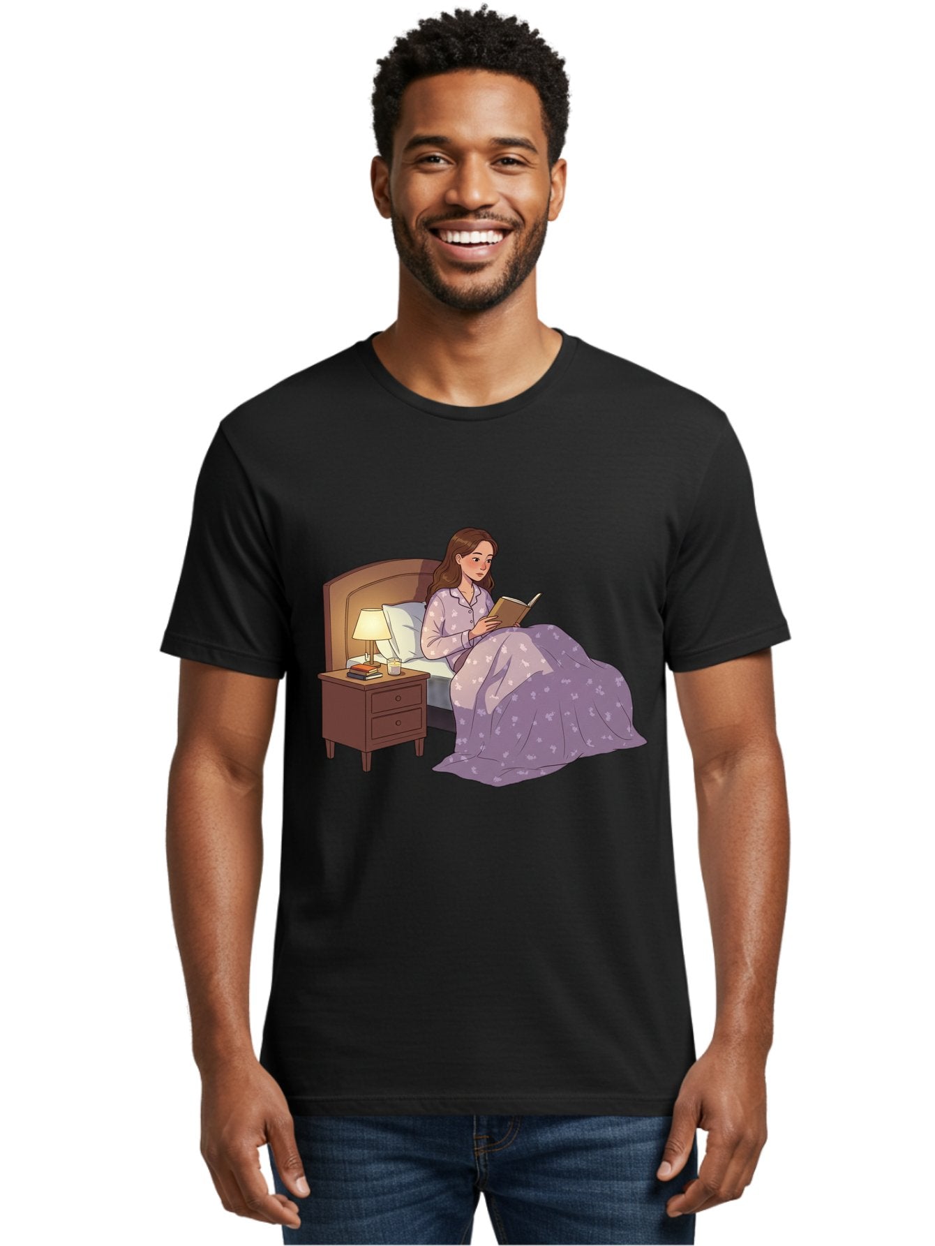 Woman-Reading-In-Bed Men'S Graphic Tee, 100% Cotton, Comfortable Casual Summer Wear, Machine Washable, Vintage Camera, Old Camera, Antique Camera, Black Camera, Classic Photography, Photography Equipment, Nostalgic Device, Film Camera, Bal632 22