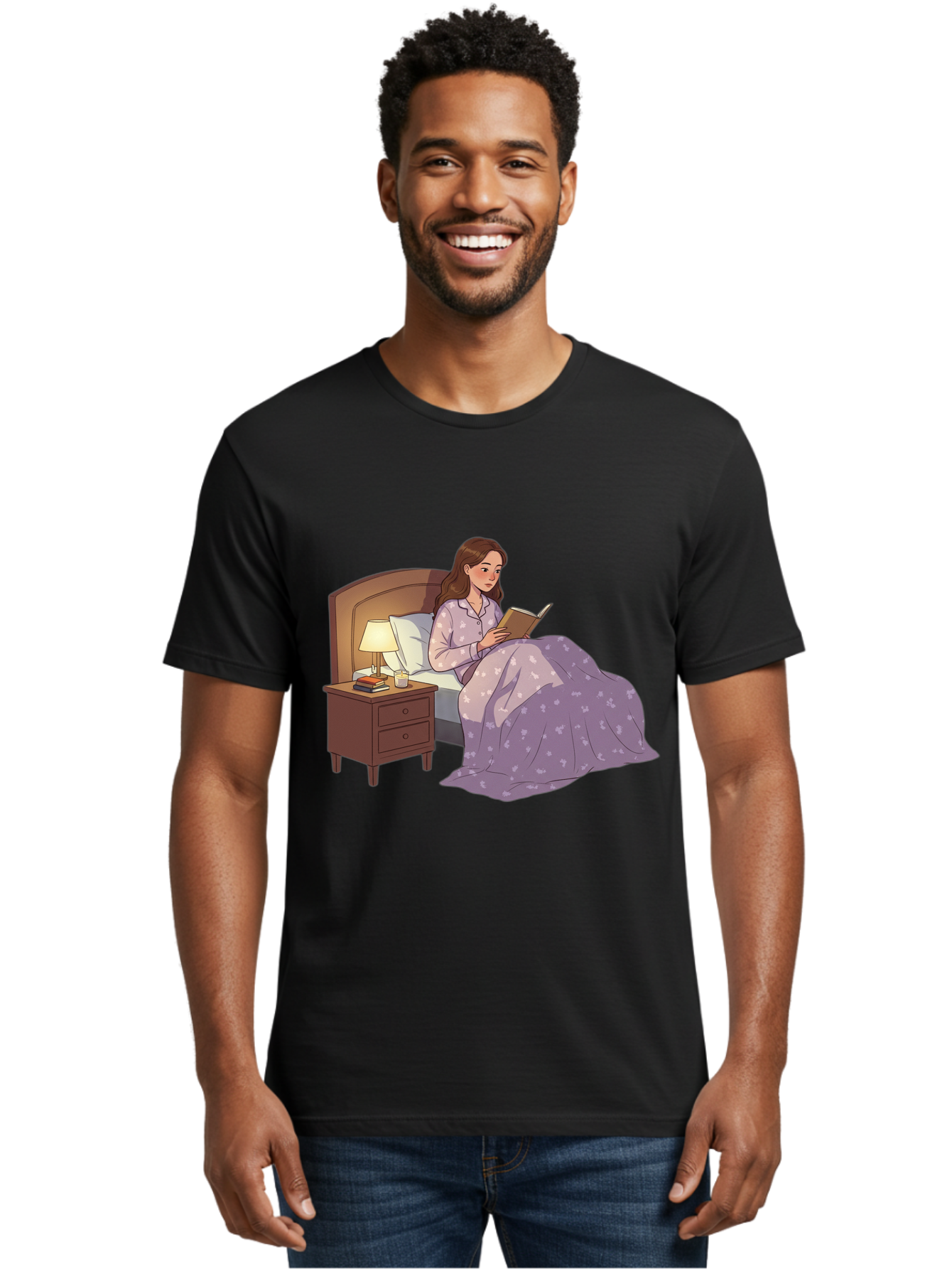 Woman-Reading-In-Bed Men'S Graphic Tee, 100% Cotton, Comfortable Casual Summer Wear, Machine Washable, Vintage Camera, Old Camera, Antique Camera, Black Camera, Classic Photography, Photography Equipment, Nostalgic Device, Film Camera, Bal632 24