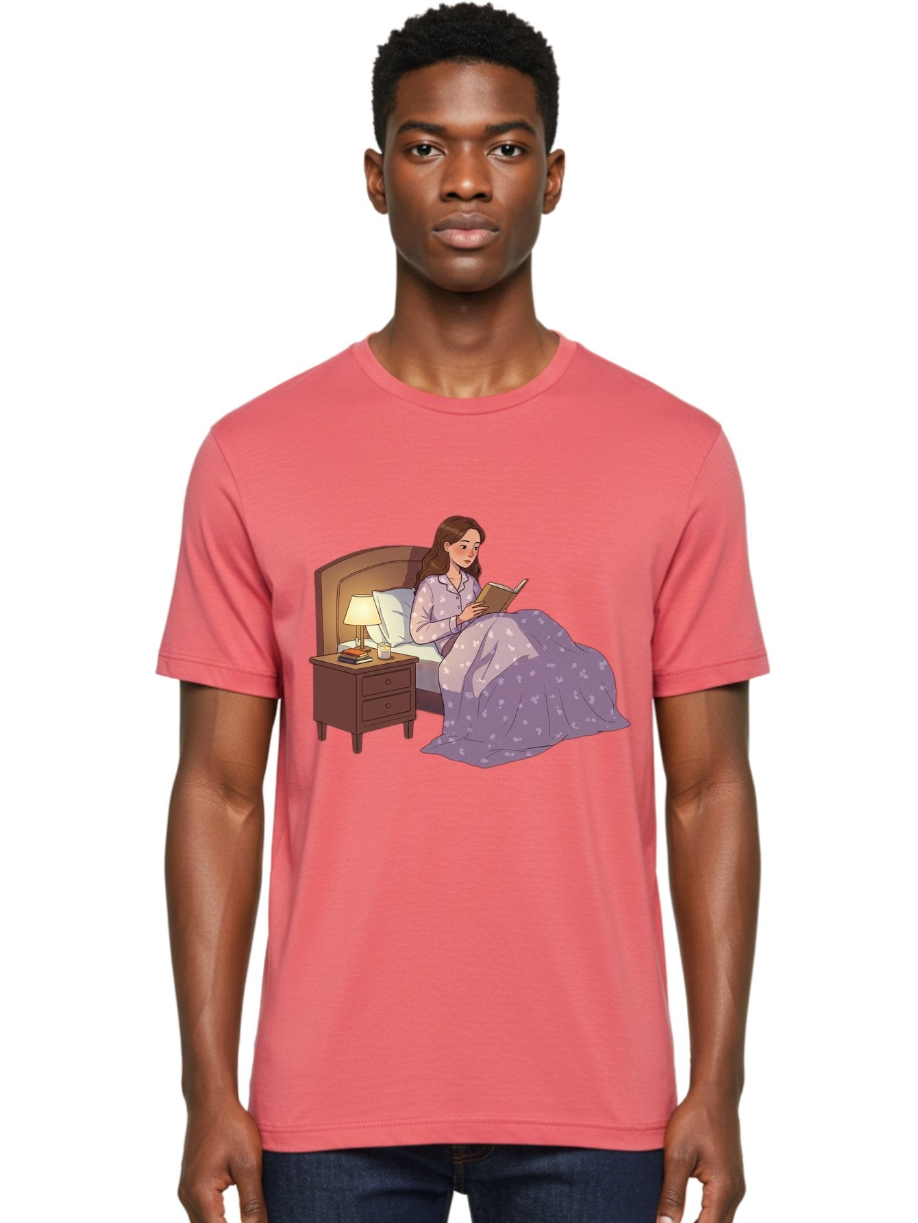 Woman-Reading-In-Bed Men'S Graphic Tee, 100% Cotton, Comfortable Casual Summer Wear, Machine Washable, Vintage Camera, Old Camera, Antique Camera, Black Camera, Classic Photography, Photography Equipment, Nostalgic Device, Film Camera, Bal632 18
