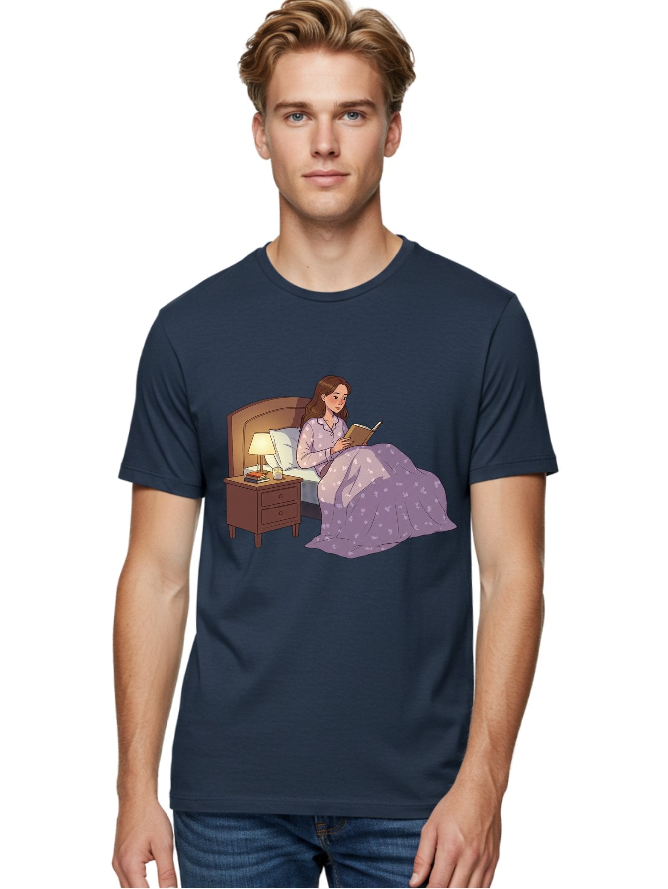 Woman-Reading-In-Bed Men'S Graphic Tee, 100% Cotton, Comfortable Casual Summer Wear, Machine Washable, Vintage Camera, Old Camera, Antique Camera, Black Camera, Classic Photography, Photography Equipment, Nostalgic Device, Film Camera, Bal632 17