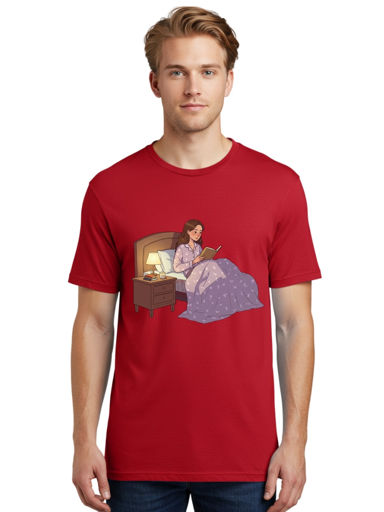 Woman-Reading-In-Bed Men'S Graphic Tee, 100% Cotton, Comfortable Casual Summer Wear, Machine Washable, Vintage Camera, Old Camera, Antique Camera, Black Camera, Classic Photography, Photography Equipment, Nostalgic Device, Film Camera, Bal632 21